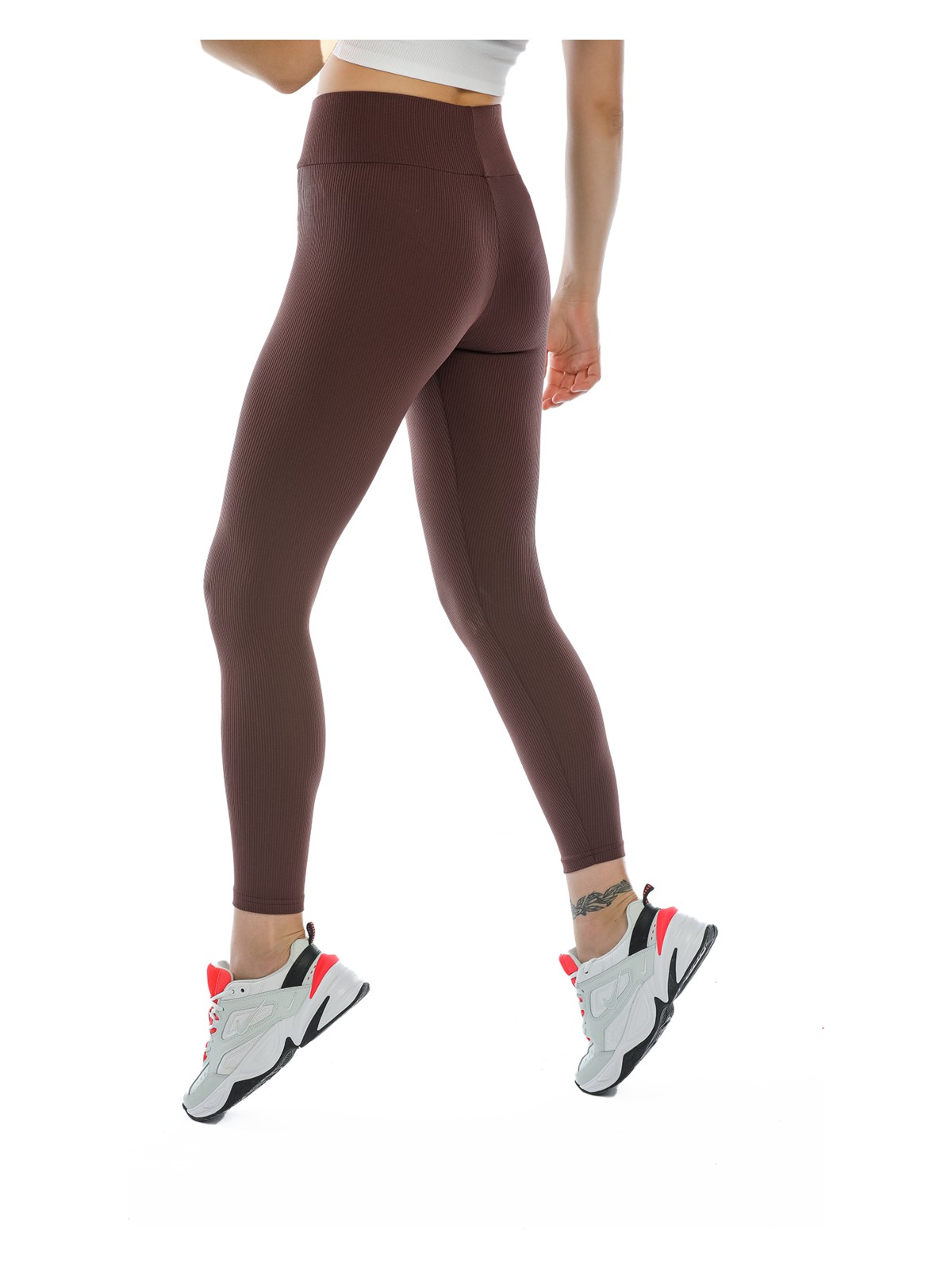 Domoda Yüksek Bel Fitilli Toparlayıcı Kaşkorse Örme Tayt - Görsel 4