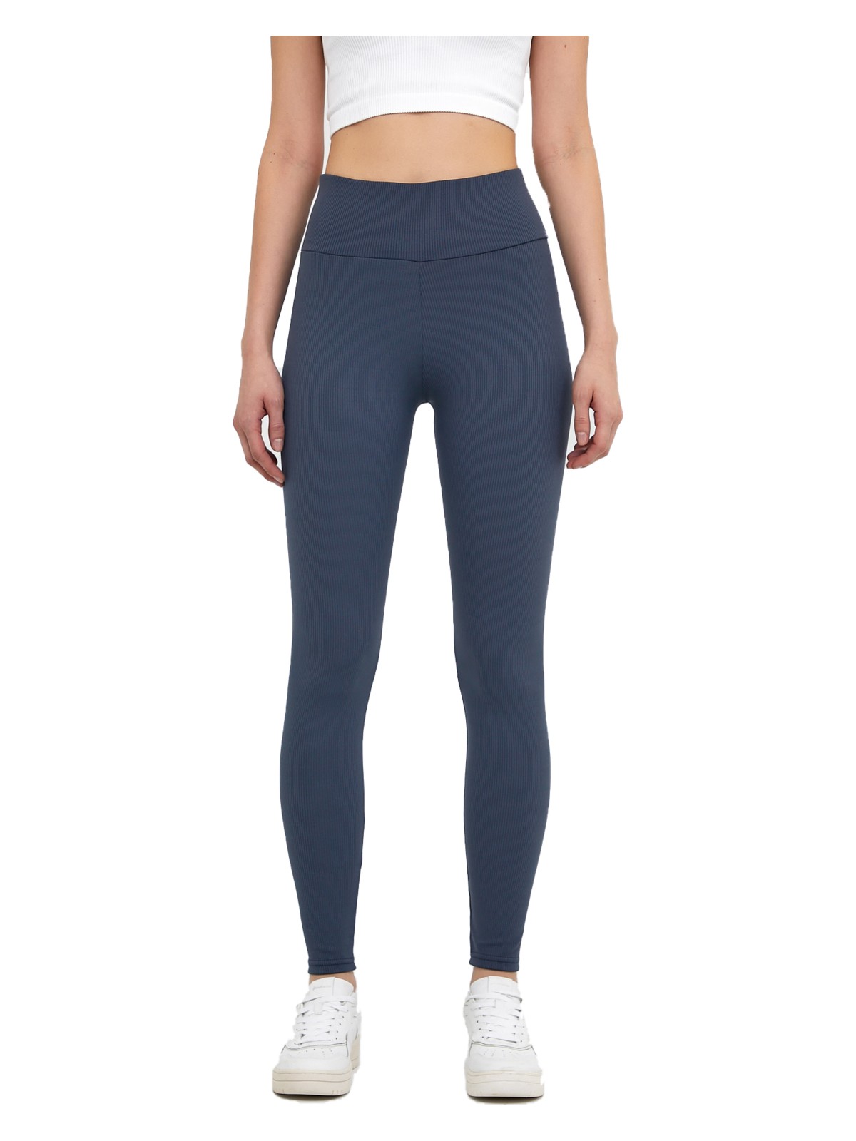 Domoda Yüksek Bel Fitilli Toparlayıcı Kaşkorse Örme Tayt - Görsel 10