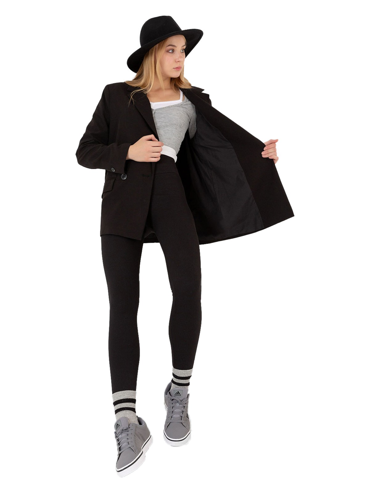 Domoda Içi Polarlı, Lastikli, Şardonlu, Fitilli, Toparlayıcı Interlok Kışlık Örme Tayt @verona