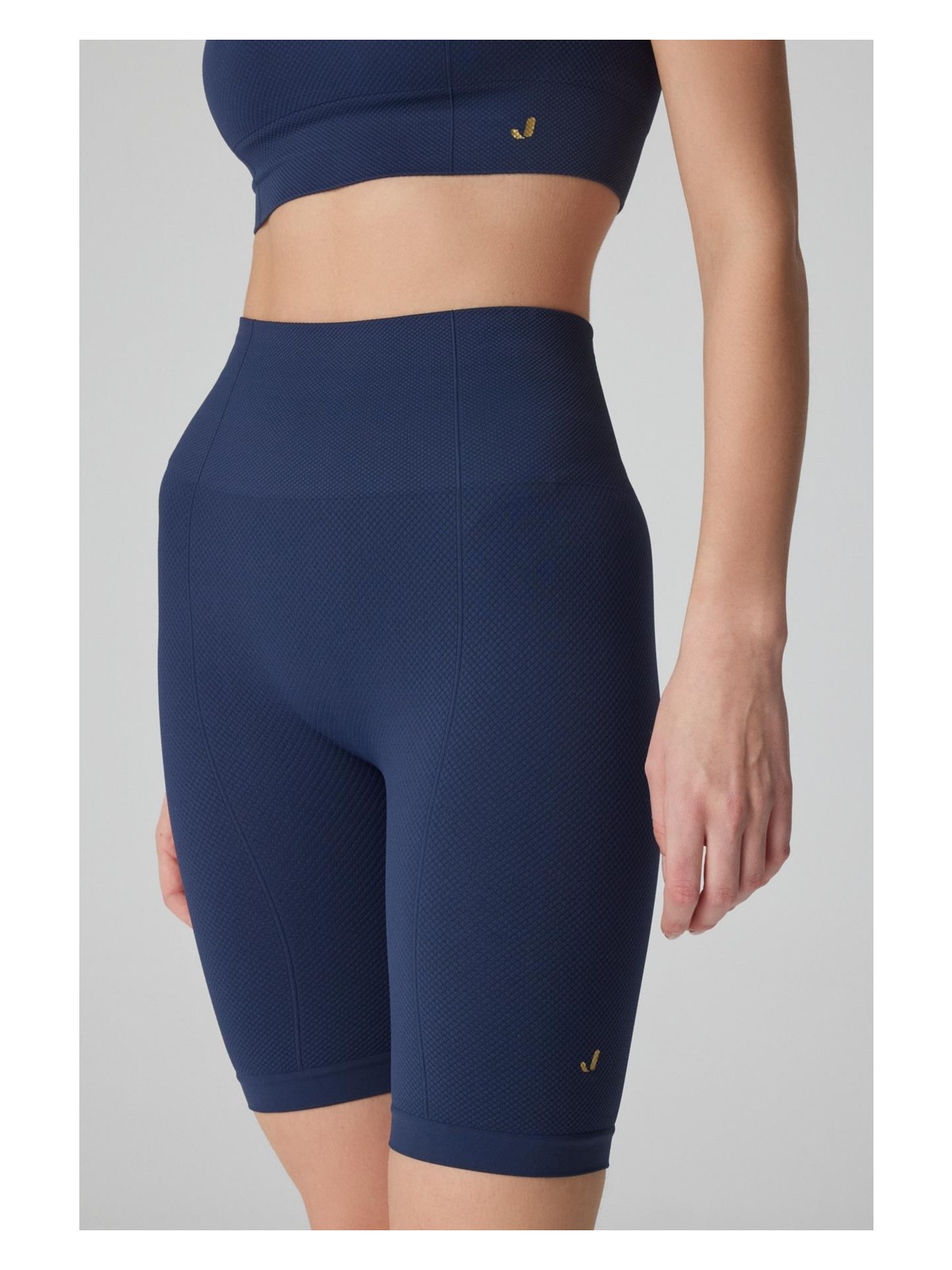 Jerf Holly Petek Desenli Yüksek Bel Biker Tayt Antrasit - Görsel 4