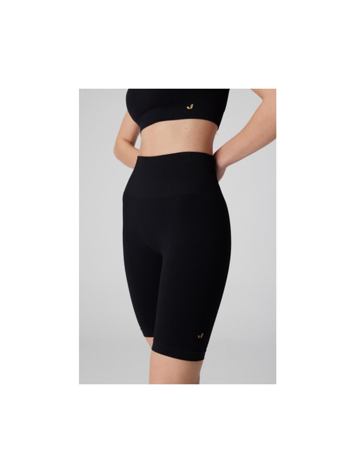 Jerf Holly Petek Desenli Yüksek Bel Biker Tayt Acı Kahve - Görsel 7