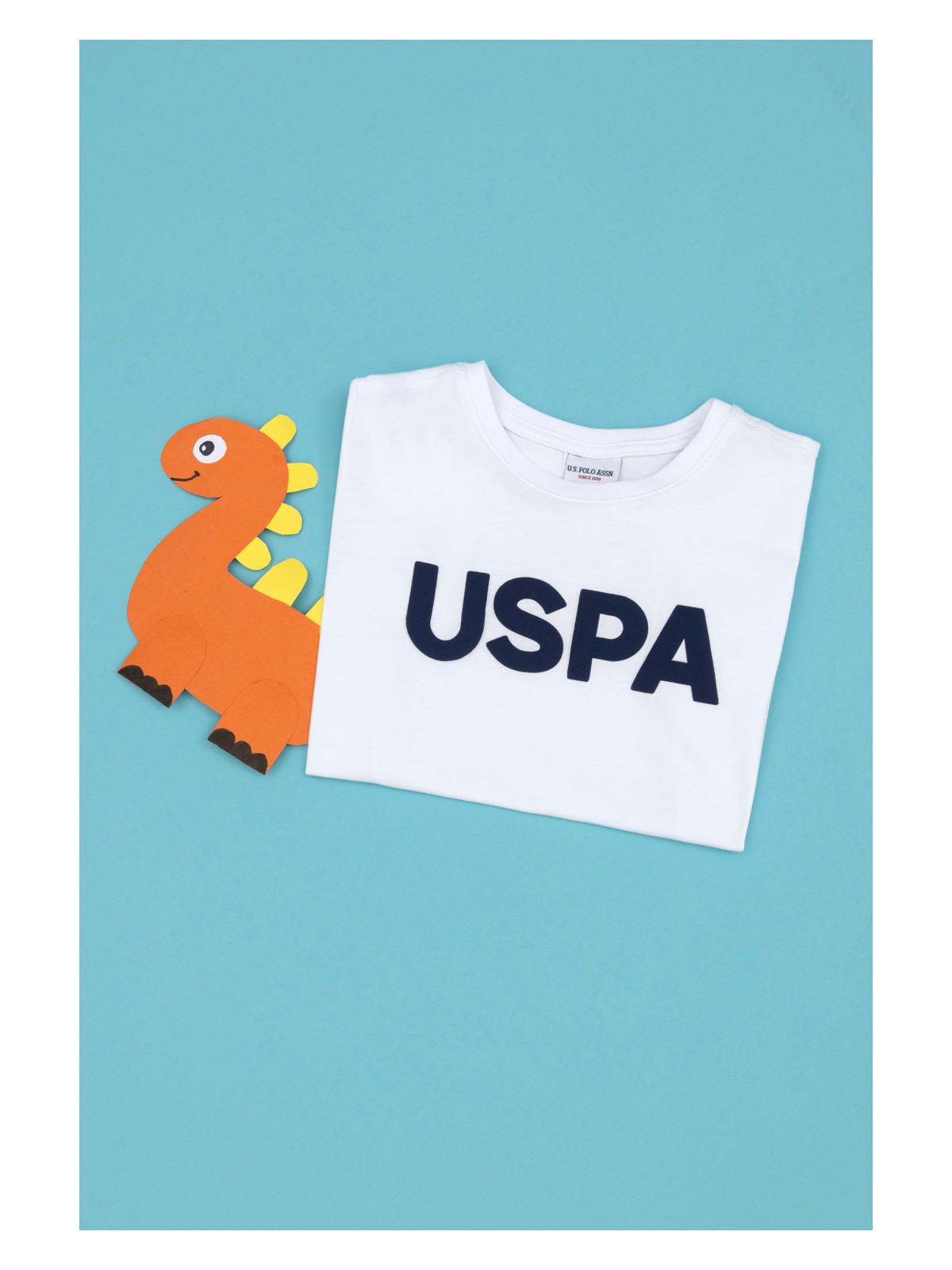 U.S. Polo Assn. Erkek Çocuk Turuncu Basic Bisiklet Yaka Tişört 50279614-VR051 - Görsel 3