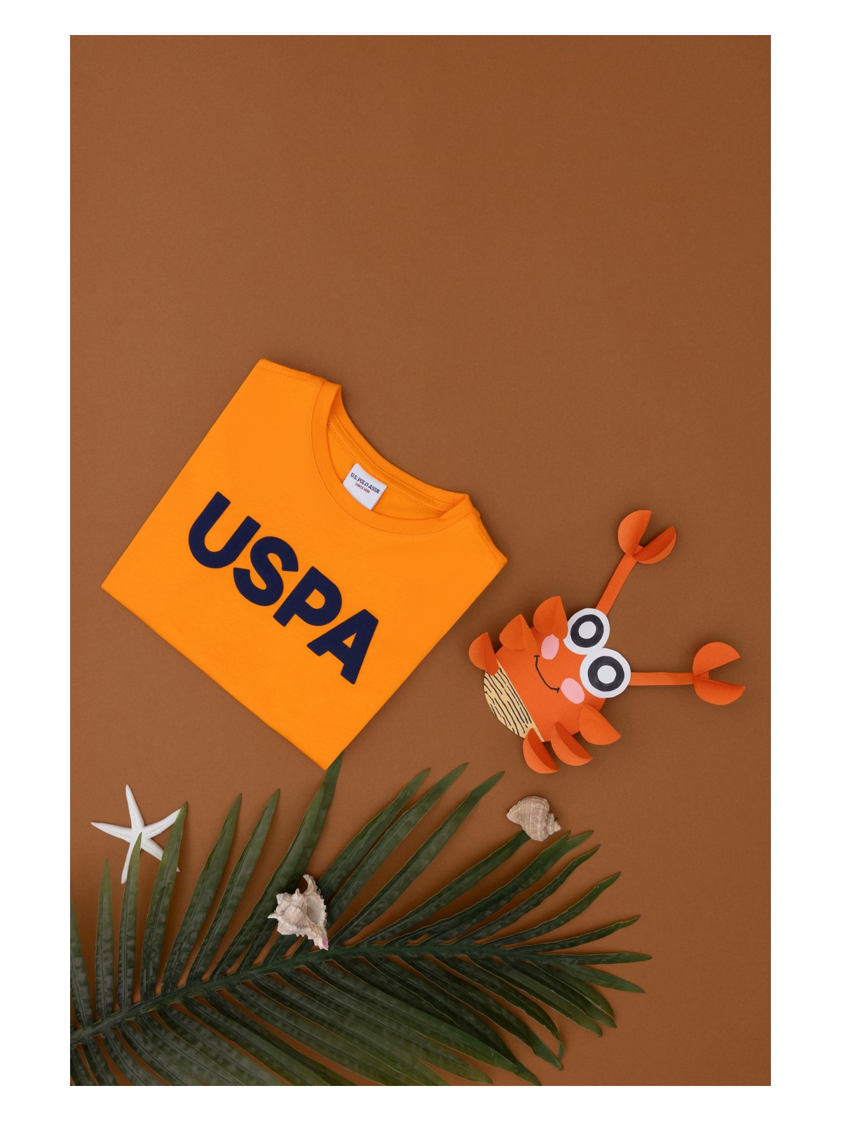 U.S. Polo Assn. Erkek Çocuk Turuncu Basic Bisiklet Yaka Tişört 50279614-VR051