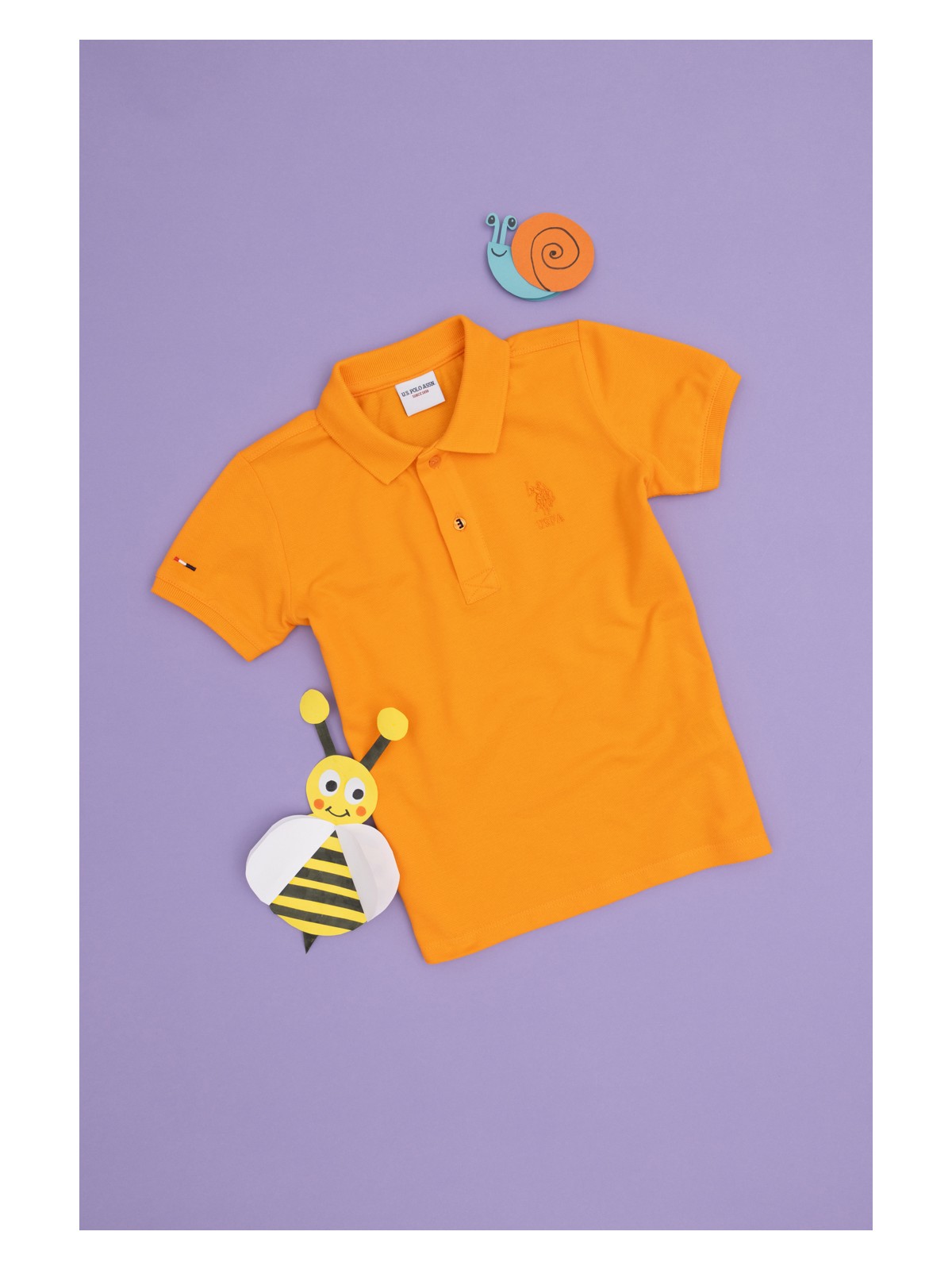 U.S. Polo Assn. Erkek Çocuk Beyaz Basic Polo Yaka Tişört 50279572-VR013 - Görsel 6