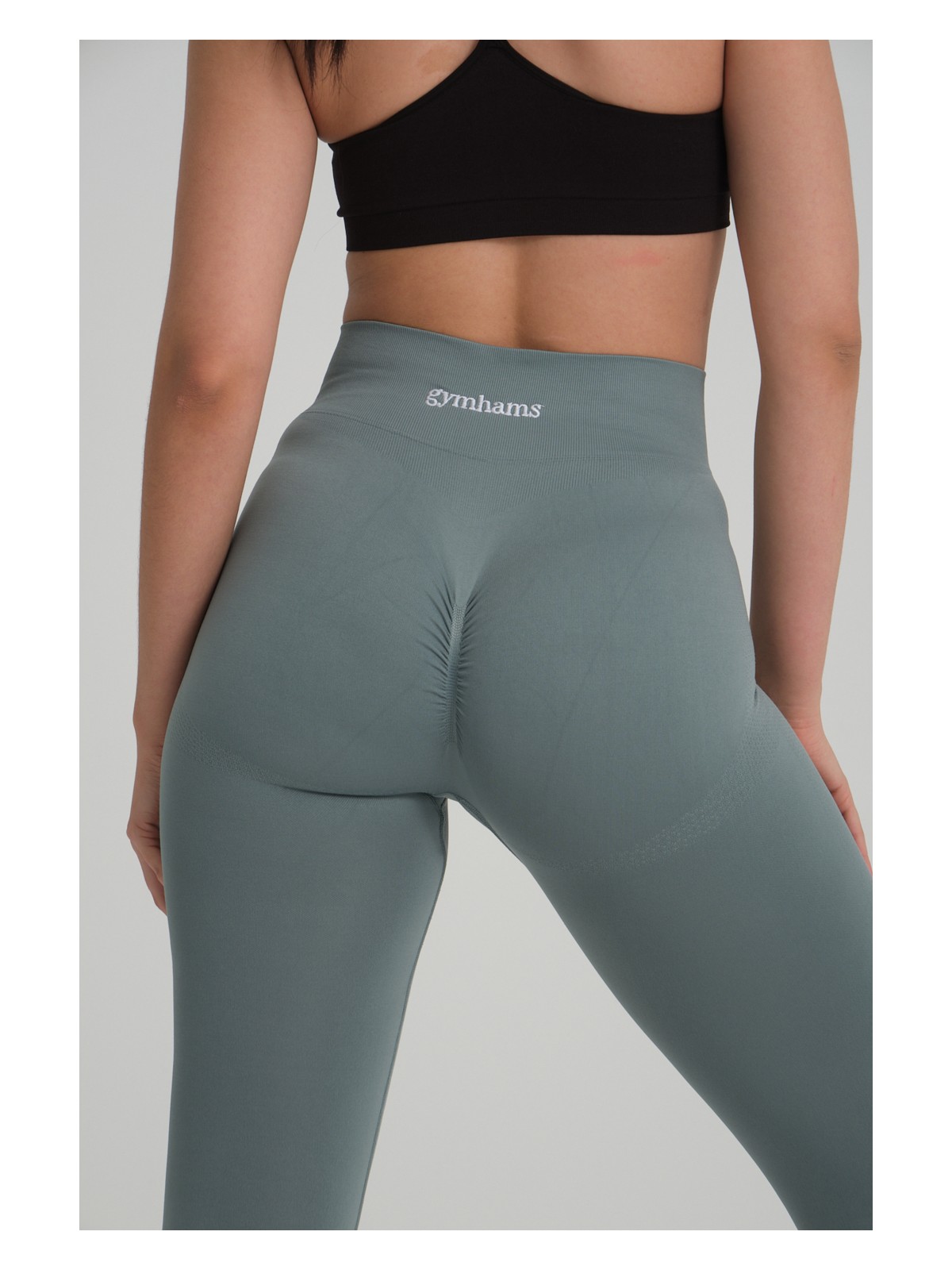 Gymhams Kalçası Büzgülü Kalça Şekillendirici Push Up Yüksek Bel Toparlayıcı Spor Fitness Yoga Tayt - Görsel 5