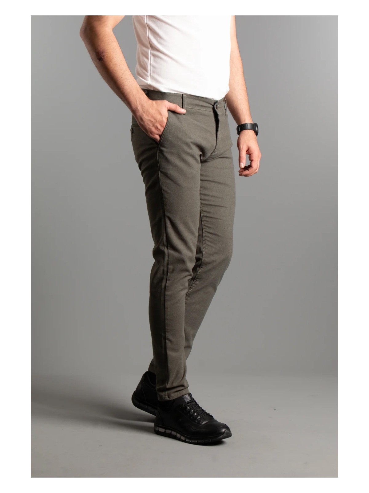 Zeki Özer Erkek Lacivert Dokulu Kanvas Keten Pantolon - Görsel 3