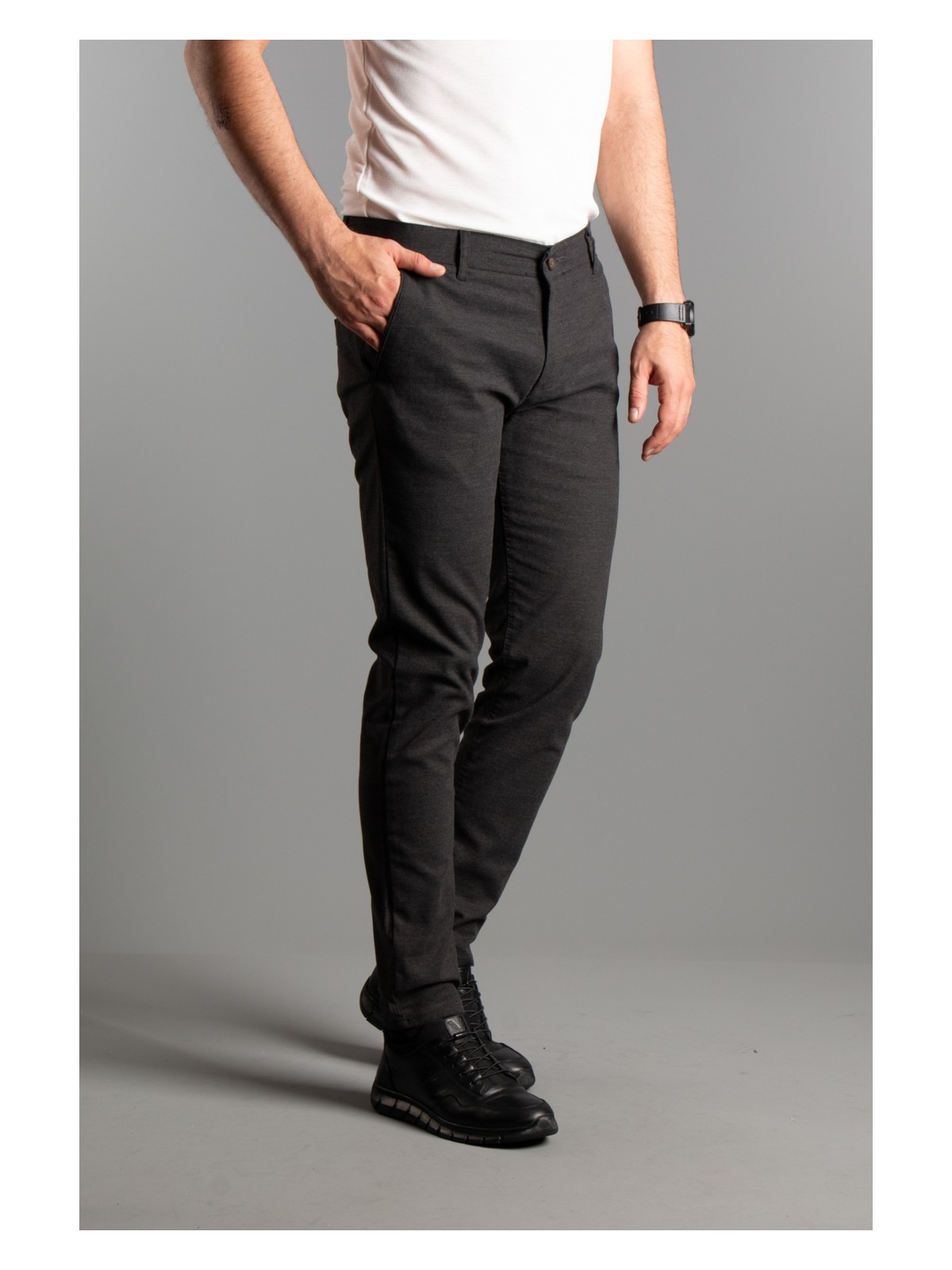 Zeki Özer Erkek Haki Dokulu Kanvas Keten Pantolon - Görsel 4