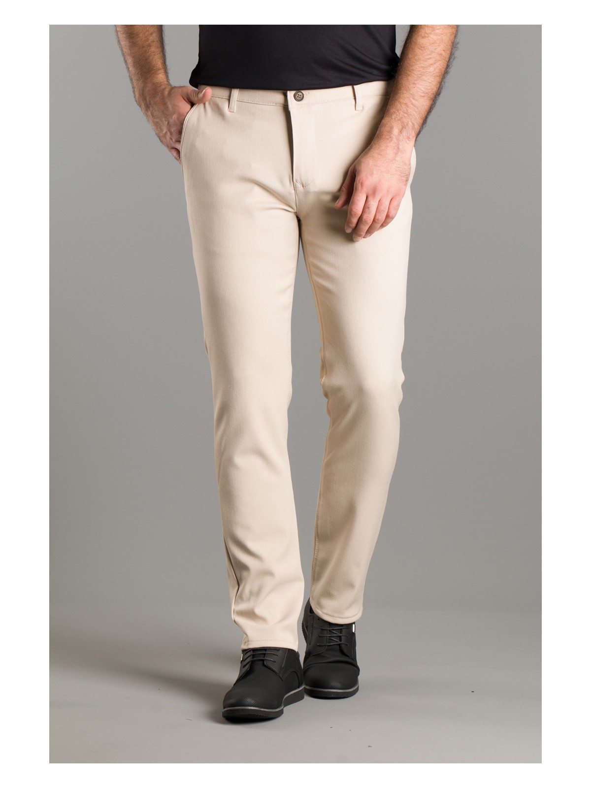 Zeki Özer Erkek Siyah Kanvas Keten Pantolon - Görsel 8