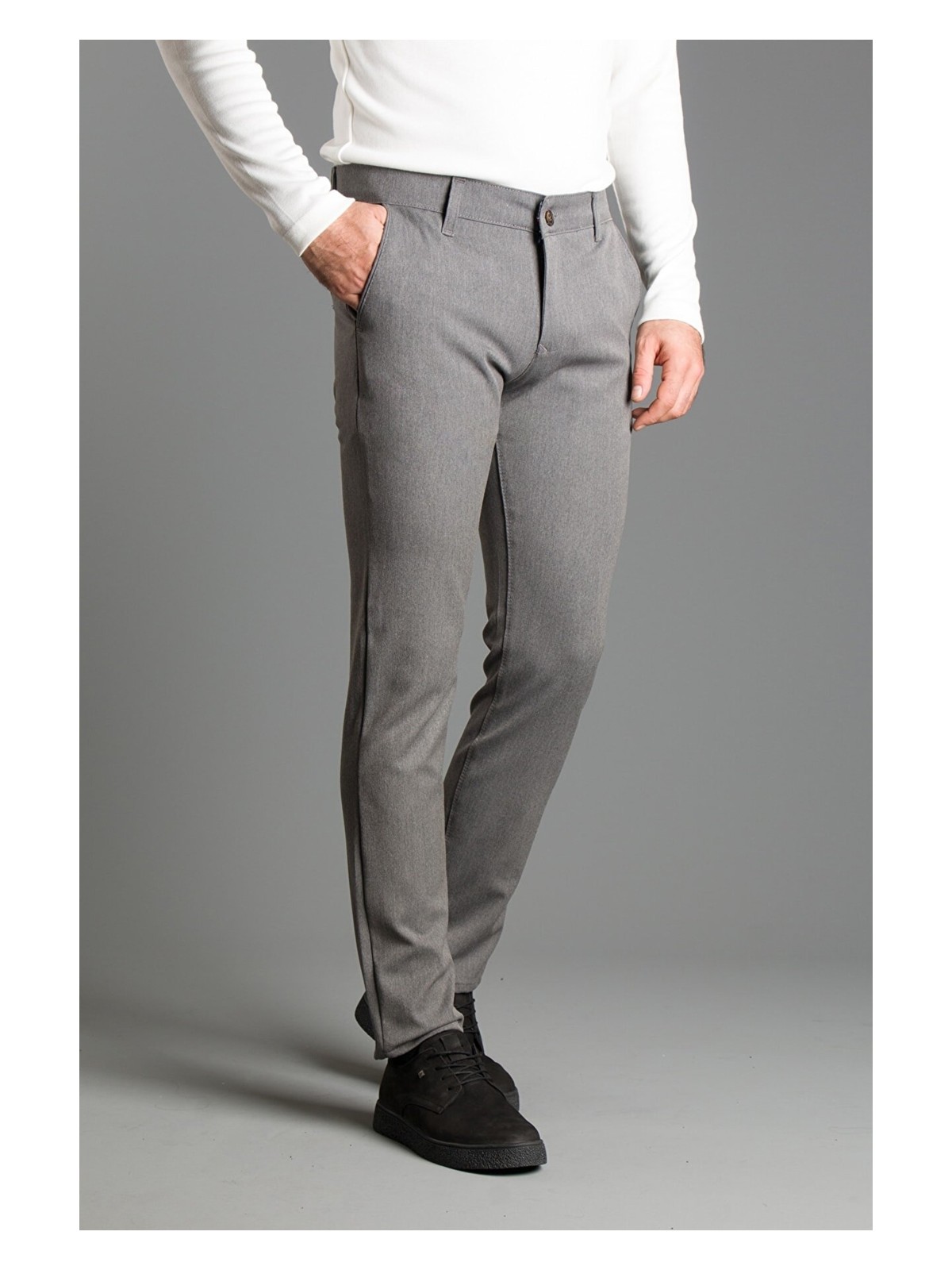 Zeki Özer Erkek Siyah Kanvas Keten Pantolon - Görsel 5