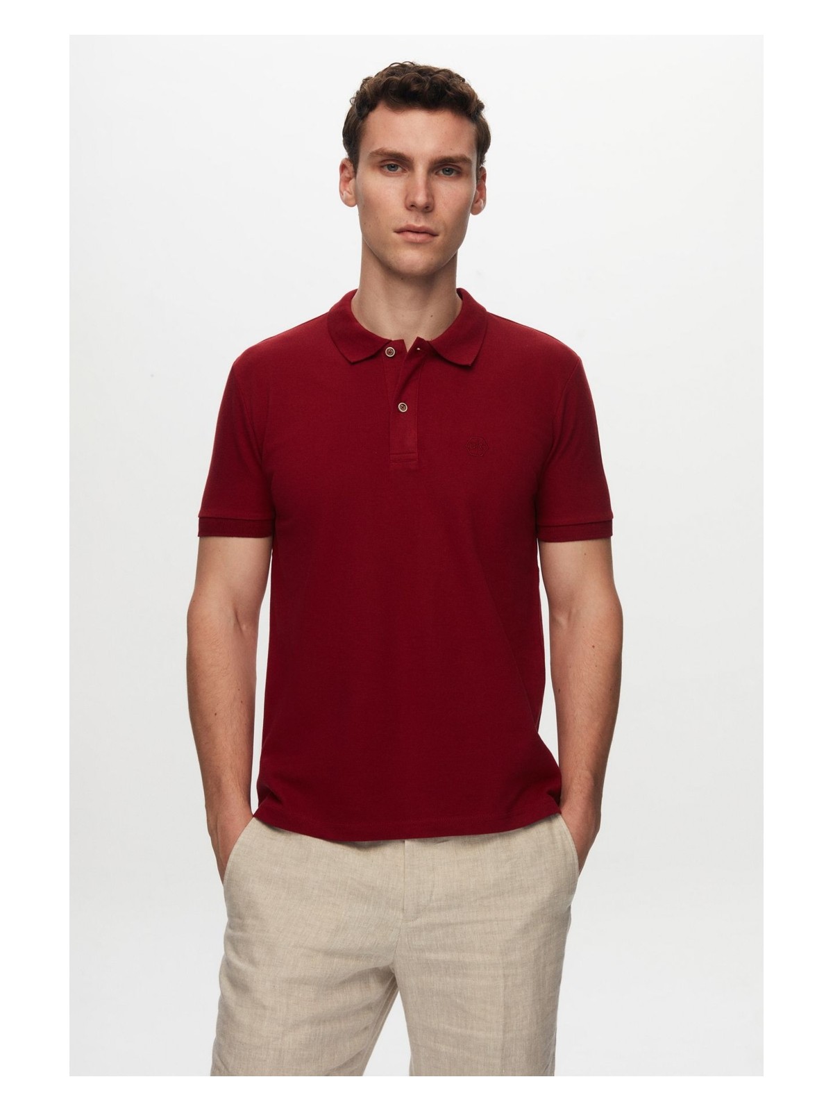 D'S Damat Regular Fit Siyah Pike Dokulu %100 Pamuk Kıvrılmaz Polo Yaka Nakışlı T-shirt 4HC14ORT51000 - Görsel 7