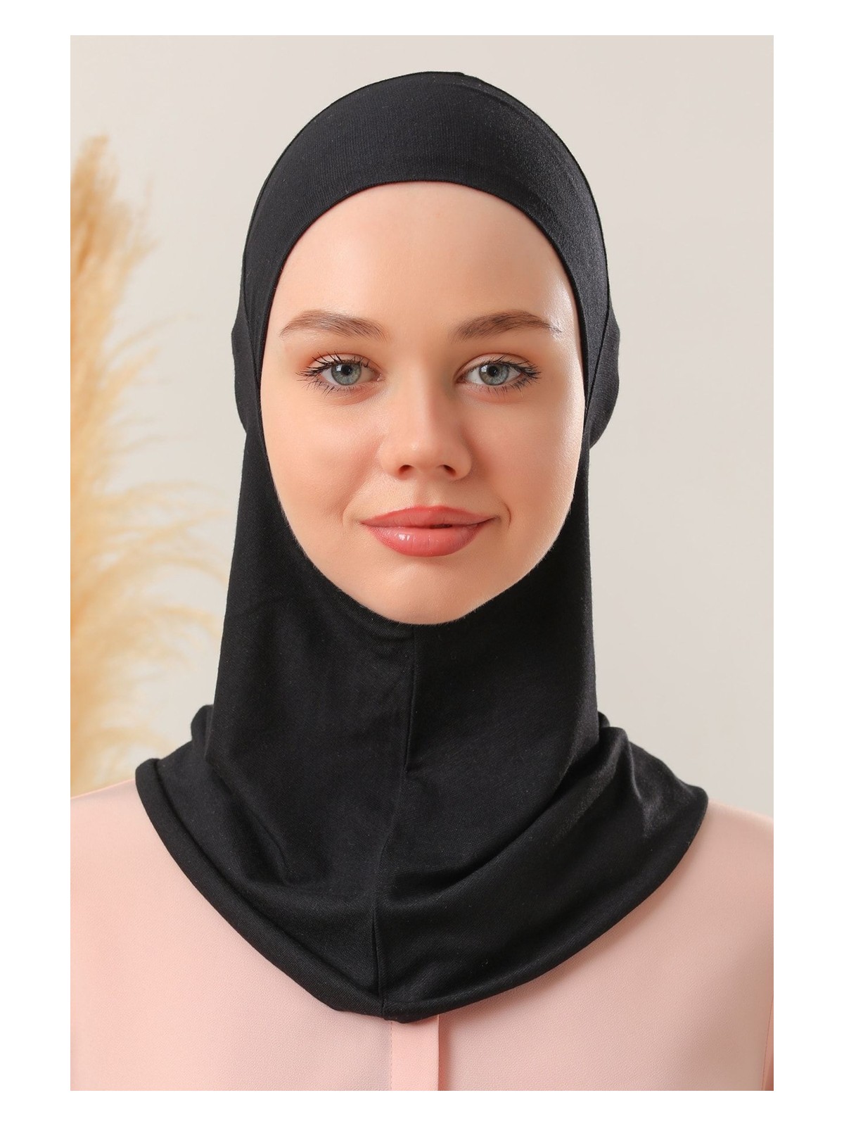 Melodi Scarf Kadın Tesettür Boyunluklu Hijab Spor Bone Siyah