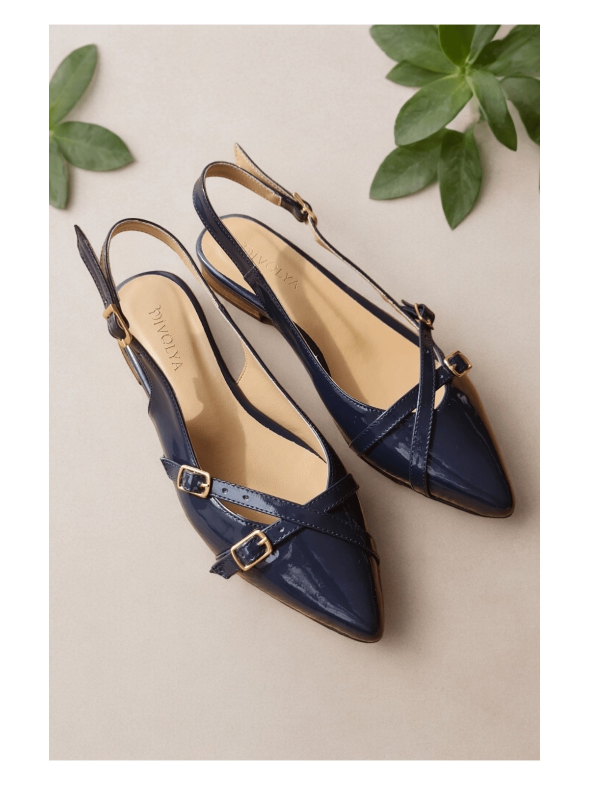 Divolya Pably Kahve Kırışık Rugan ( 2 cm Topuklu ) Sivri Burun Ayakkabı - Görsel 4