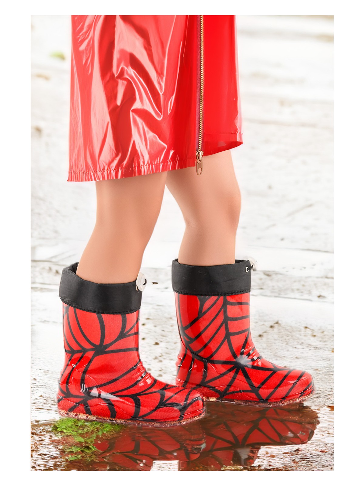 Kiko Kids Savana Su Geçirmez Erkek Çocuk Yağmur Çizmesi Kırmızı - Mavi - Görsel 3