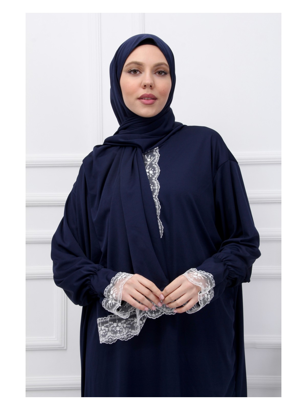 Defka Tek Parça Başörtülü Kadın Namaz Elbisesi - Görsel 8