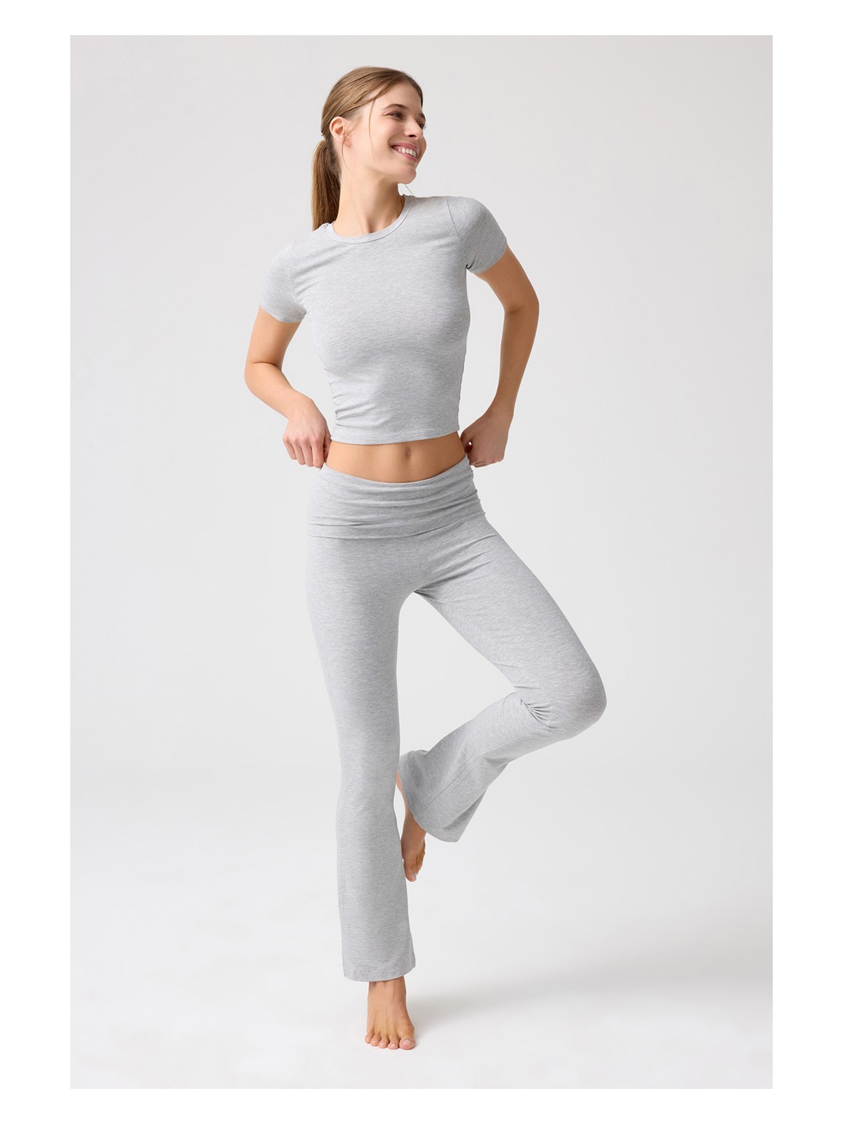 Los Ojos x Melodi Siyah Ispanyol Paça Jarse Pantolon Flared - Görsel 5