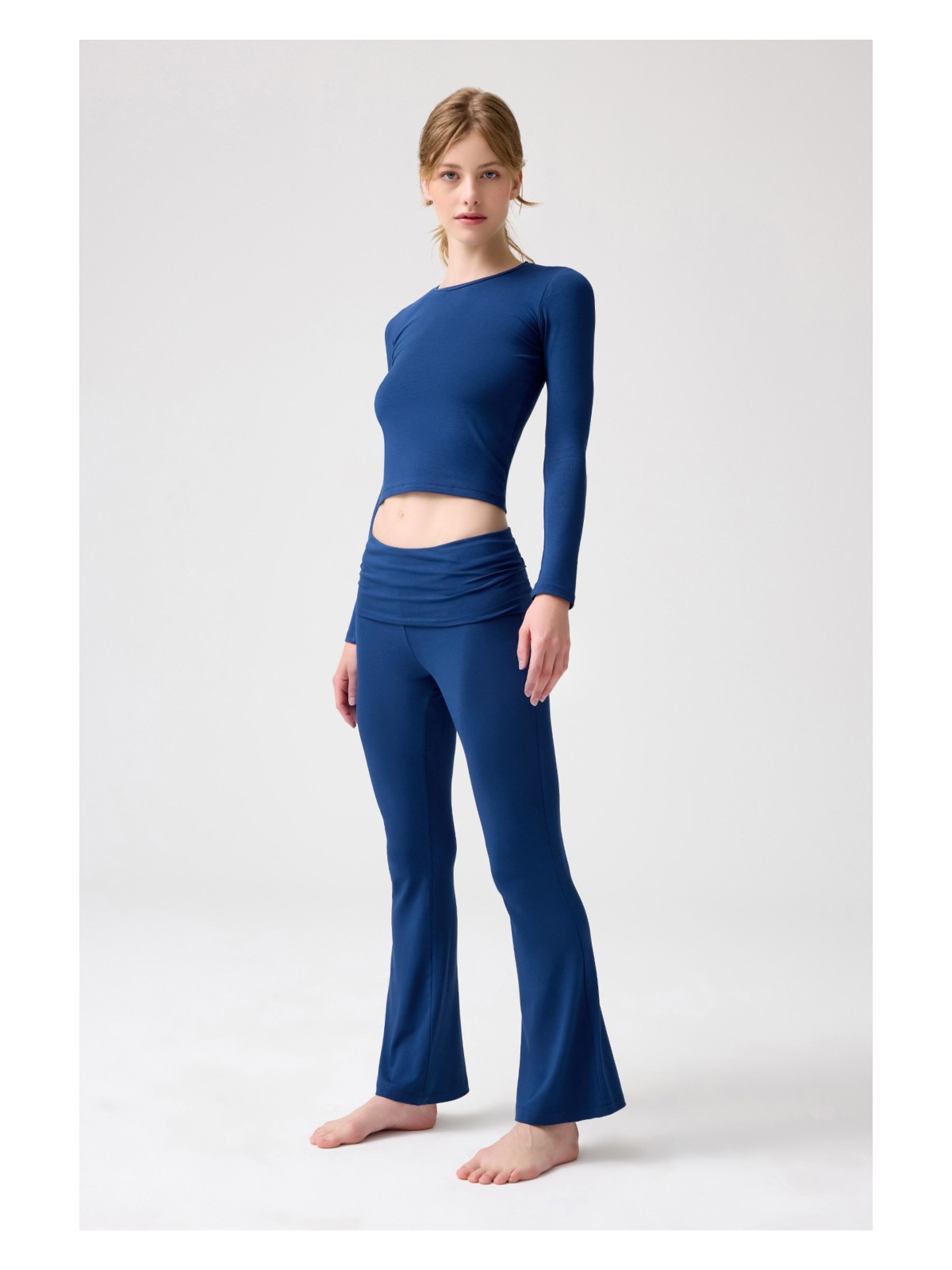 Los Ojos x Melodi Siyah Ispanyol Paça Jarse Pantolon Flared - Görsel 3