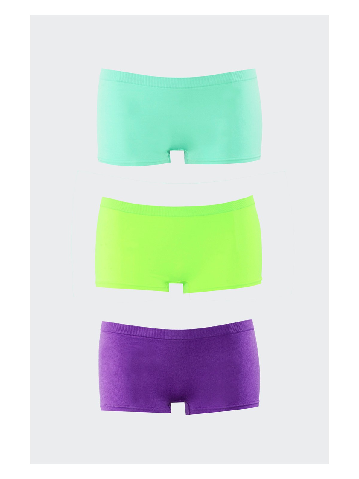 NBB Neon Pembe Sarı Oranj Dikişsiz 3'lü Ağlı Şort Külot - Görsel 6