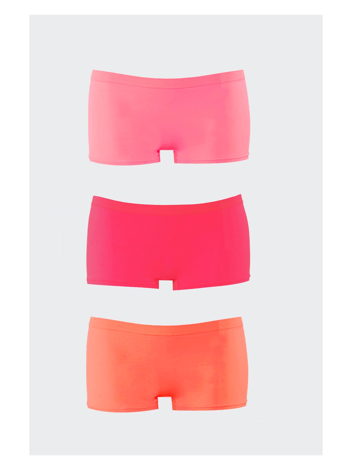 NBB Neon Pembe Sarı Oranj Dikişsiz 3'lü Ağlı Şort Külot - Görsel 4