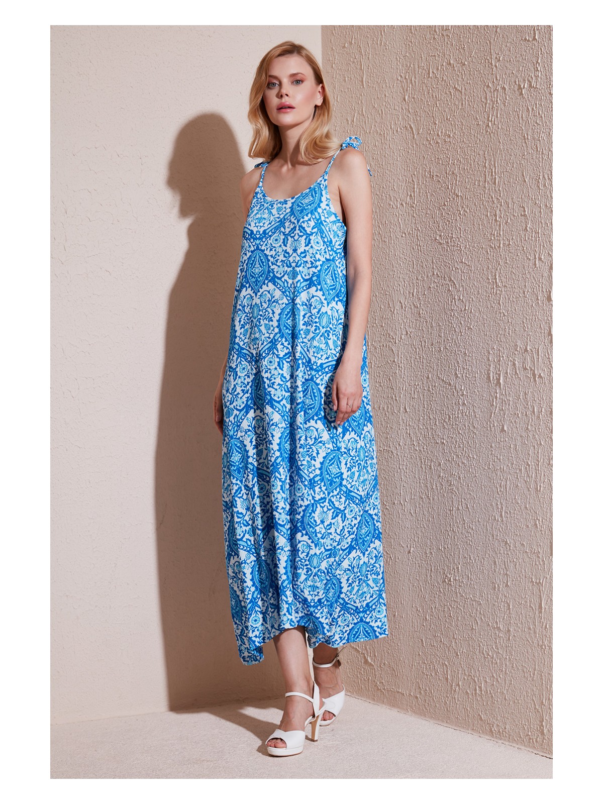 Lela Regular Fit Ip Askılı Uzun Elbise Kadın Elbise 5865732