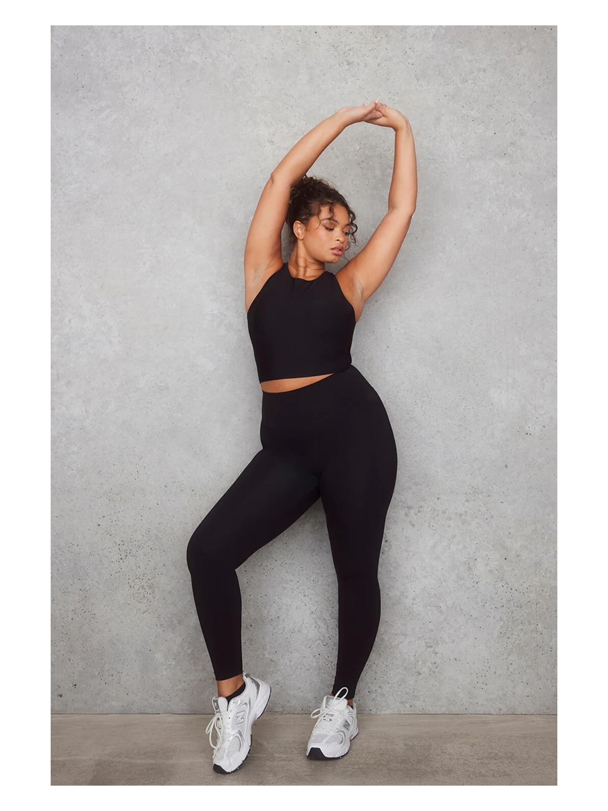 Cotonhause Kadın Büyük Beden Yüksek Bel Siyah Uzun Sporcu Tayt 1750