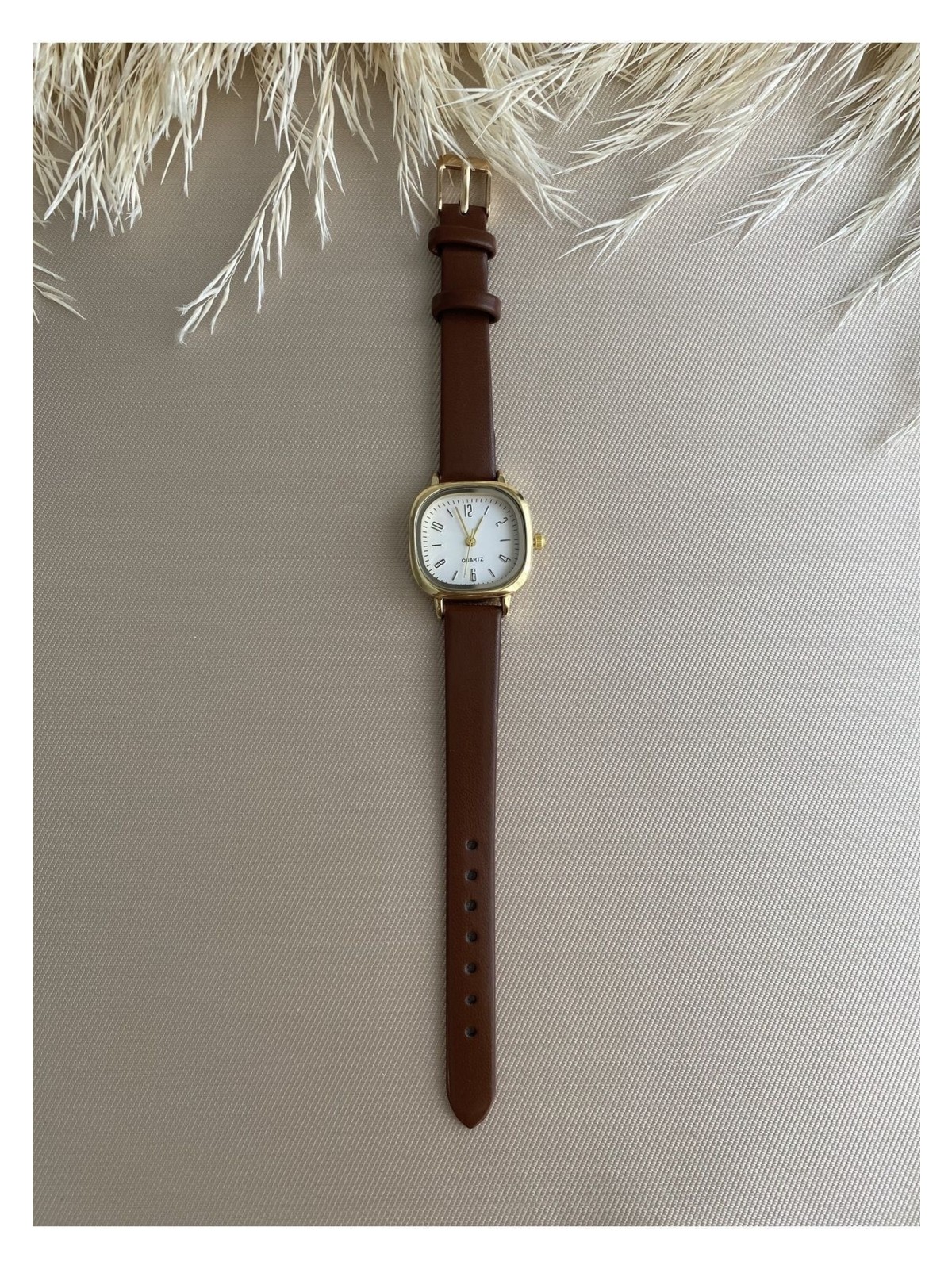 Quartz Retro Minimal Vintage Deri Kordon Kadın Kol Saati - Görsel 6