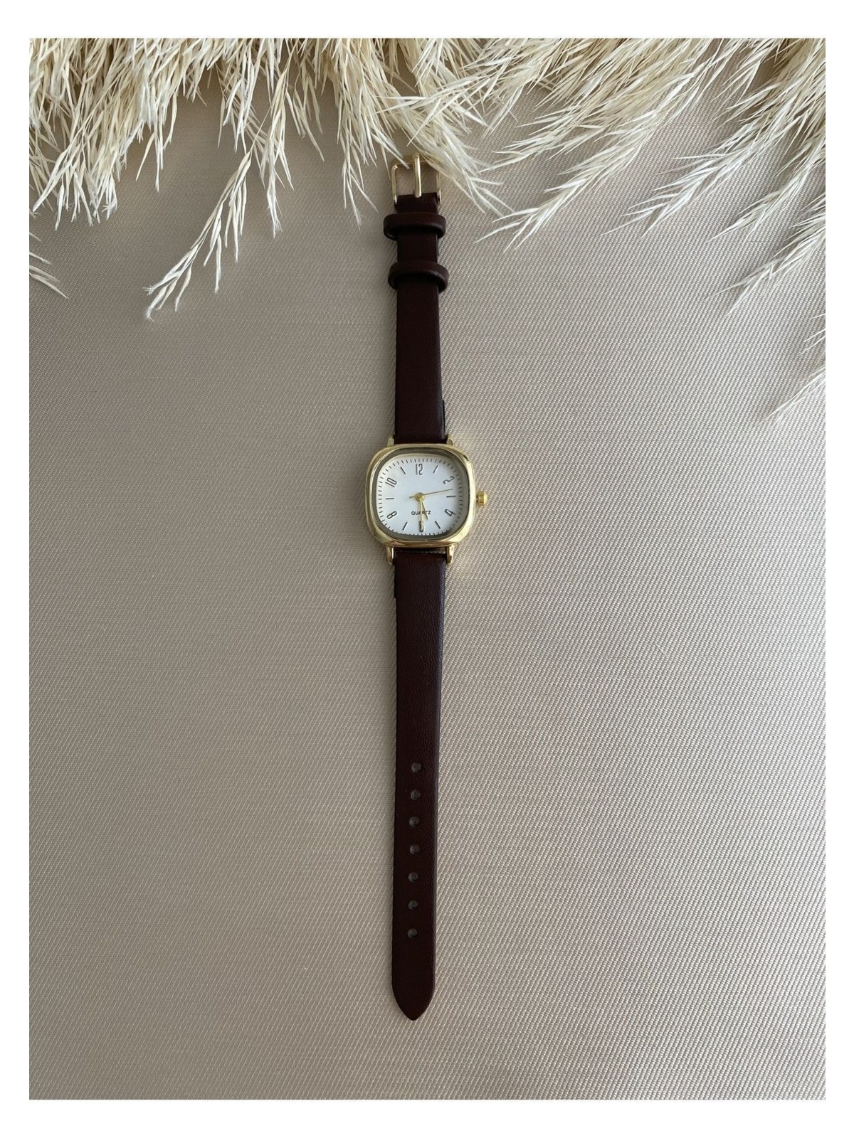 Quartz Retro Minimal Vintage Deri Kordon Kadın Kol Saati - Görsel 5