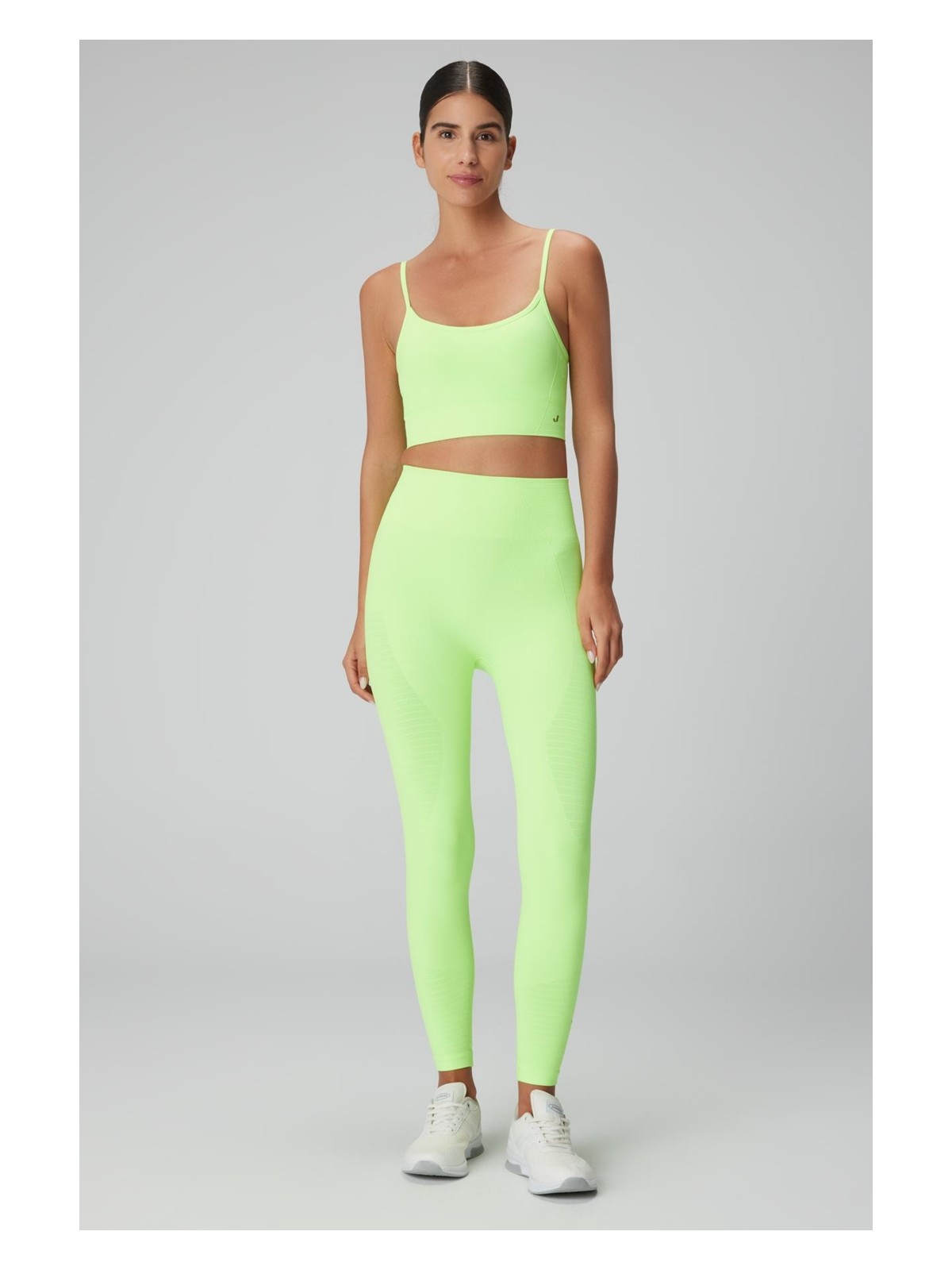 Jerf Gela Yüksek Bel, Esnek ve Toparlayıcı Spor Tayt Neon Yeşil