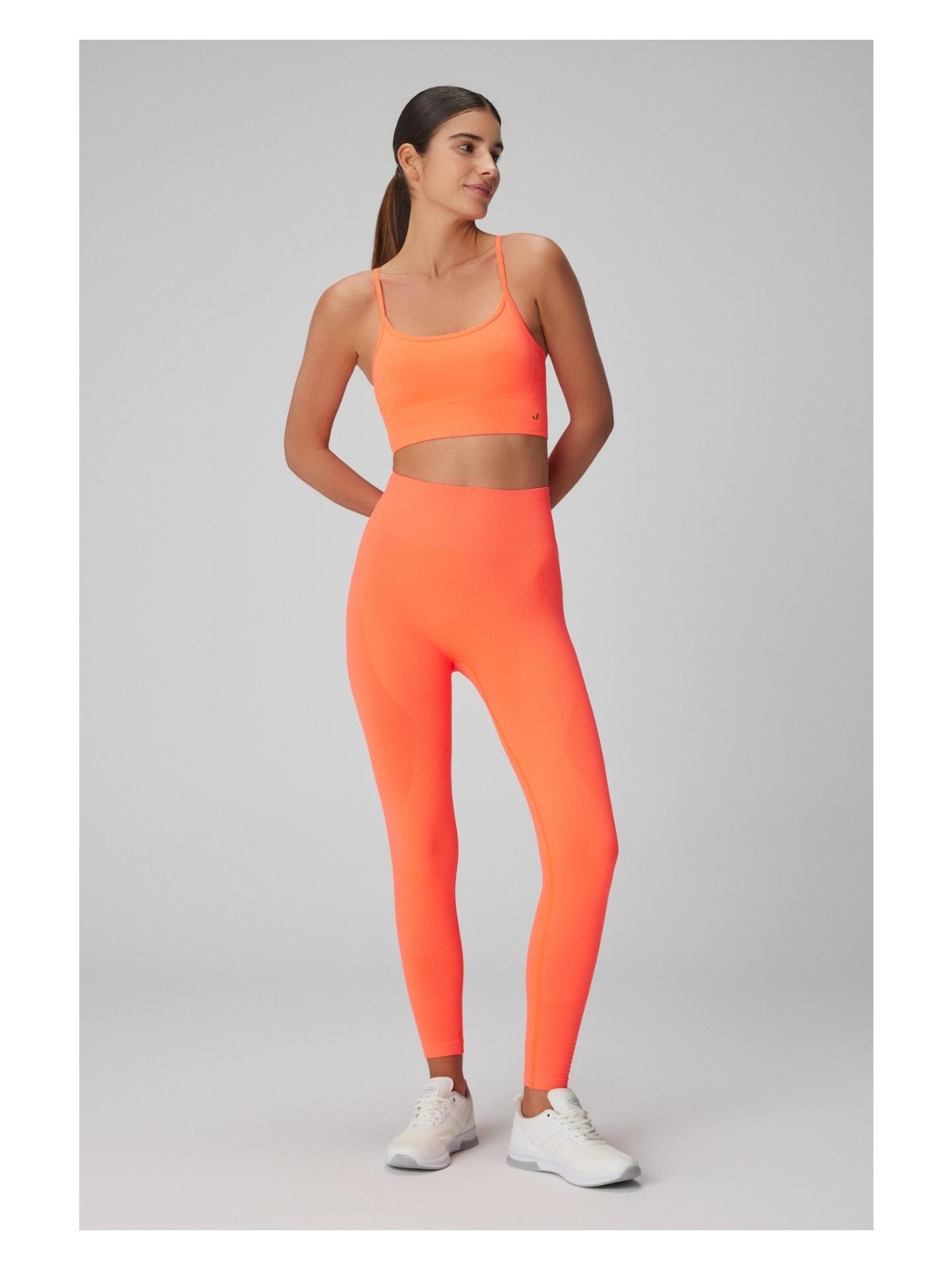 Jerf Gela Yüksek Bel, Esnek ve Toparlayıcı Spor Tayt Neon Yeşil - Görsel 3