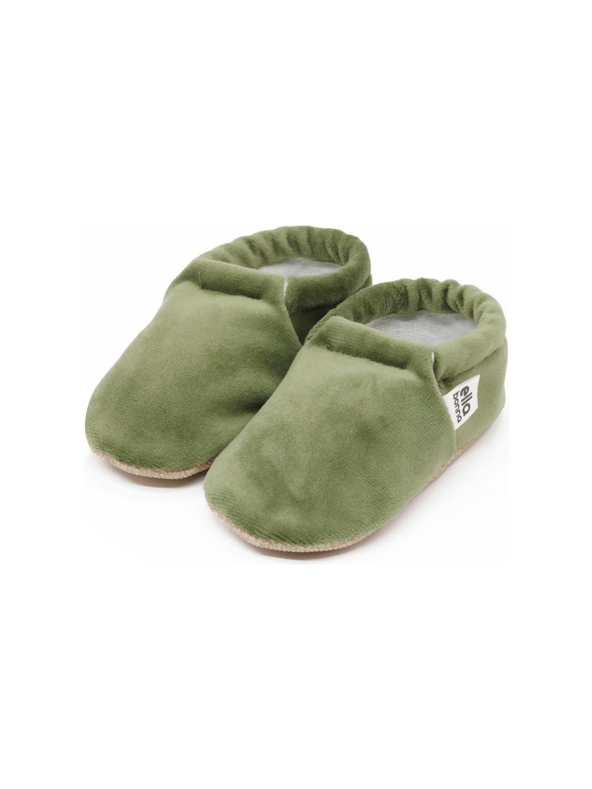 Ella Bonna Kadife Bebek Patiği, Kaydırmaz Taban, Kreş Ayakkabısı Patik, Yeşil