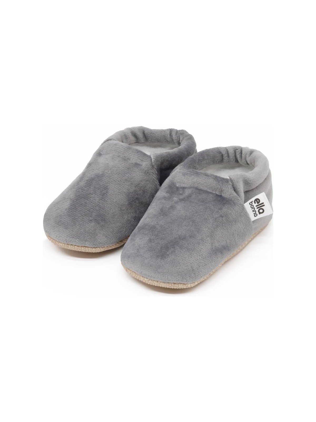 Ella Bonna Kadife Bebek Patiği, Kaydırmaz Taban, Kreş Ayakkabısı Patik, Gri