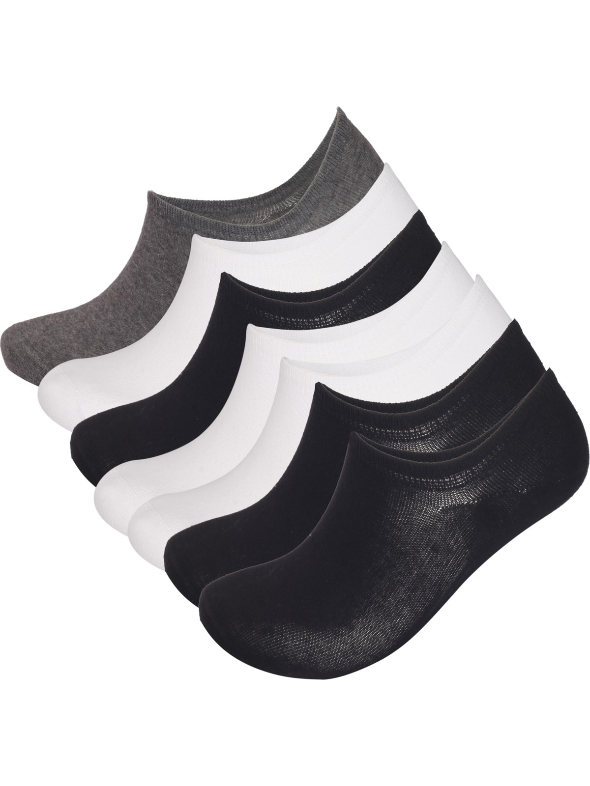 Katia & Bony Unisex 7'li Paket Sneakers Patik Çorap Beyaz - Görsel 3