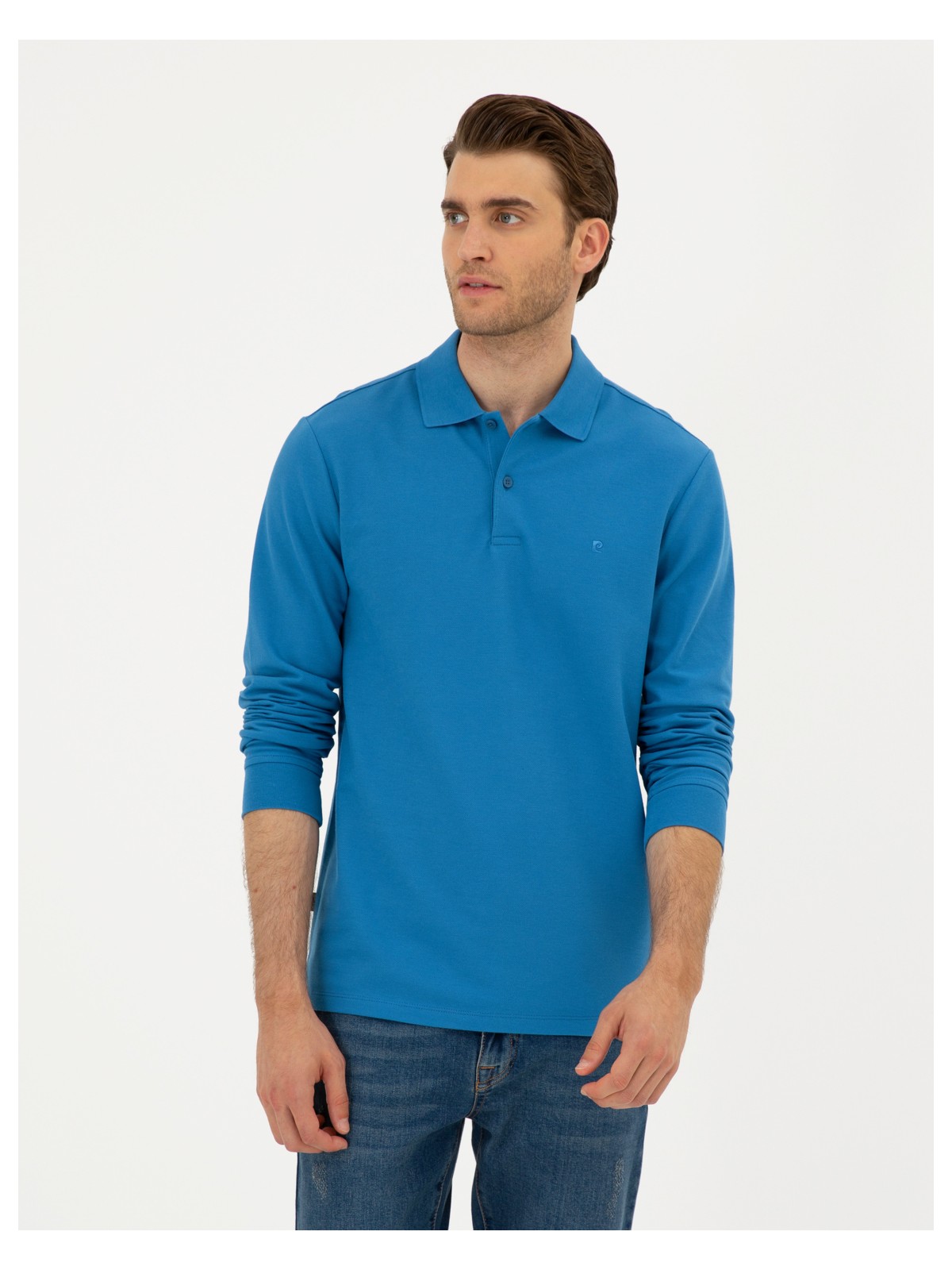 Pierre Cardin Erkek Indigo Slim Fit Basic Sweatshirt 50294438-VR028