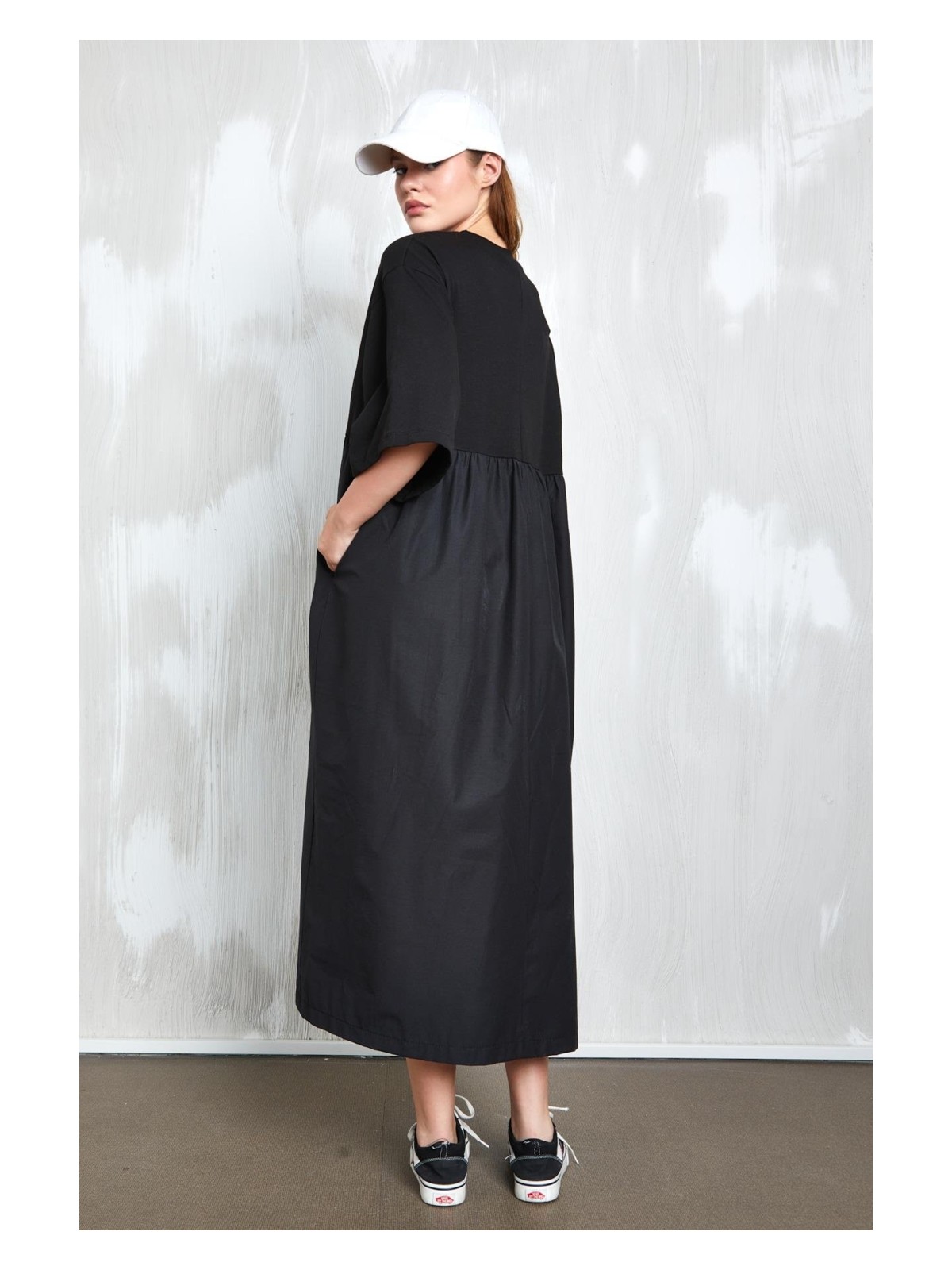 Minaaise Fayette Oversize Elbise Siyah - Görsel 2