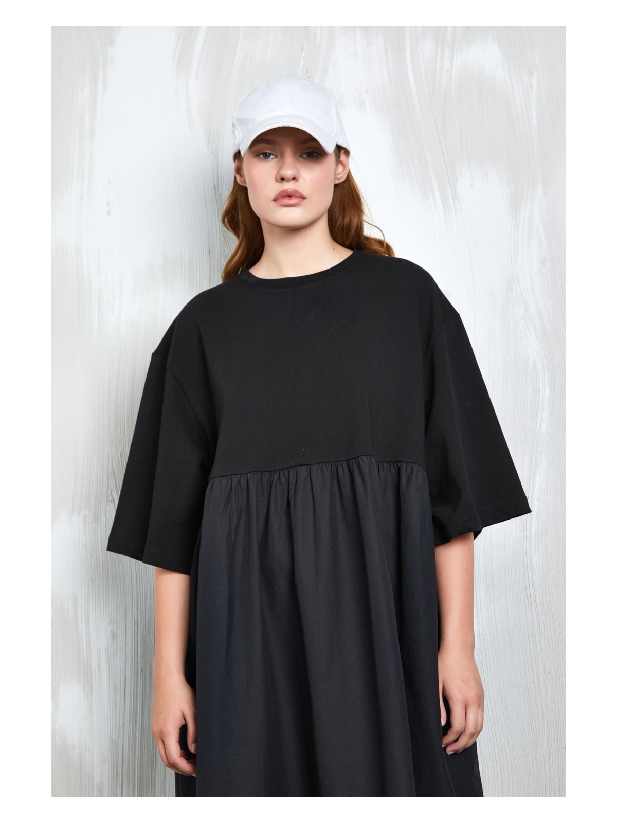 Minaaise Fayette Oversize Elbise Siyah - Görsel 3