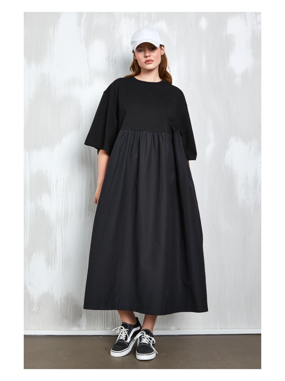 Minaaise Fayette Oversize Elbise Siyah - Görsel 4