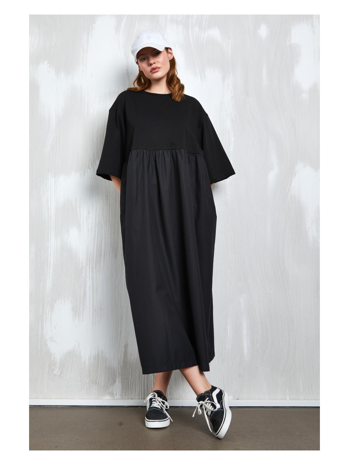 Minaaise Fayette Oversize Elbise Siyah - Görsel 5