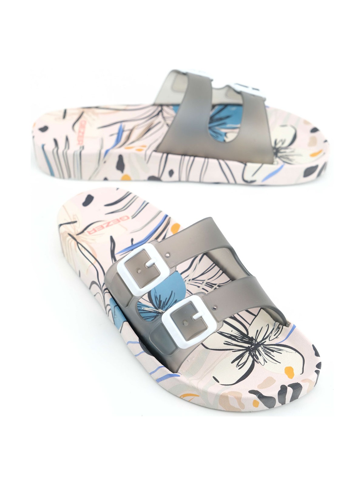 Gezer Kadın Yazlık Iki Toka Ayarlanabilir Rahat Taban Havuz Plaj Günlük Terlik