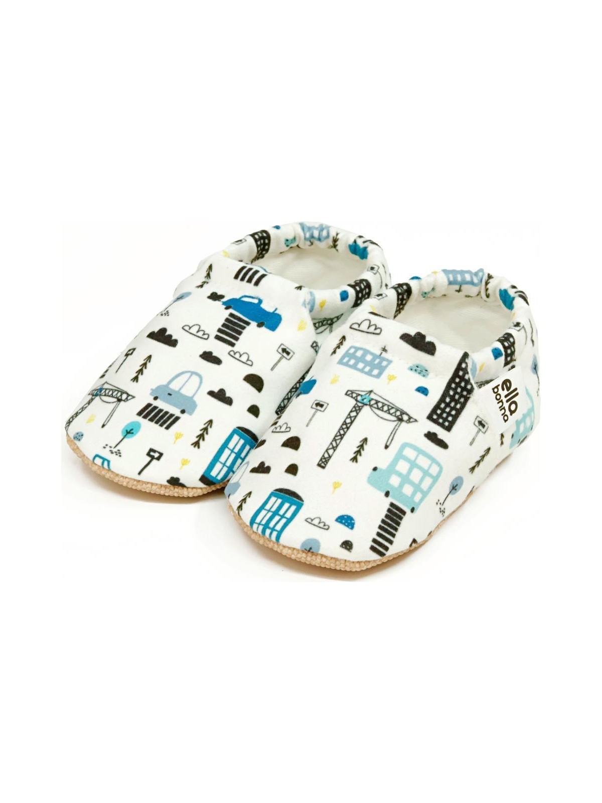 Ella Bonna Desenli Bebek Patiği, Kaydırmaz Taban, Ev Kreş Ayakkabısı Panduf, Şehir Hayatı
