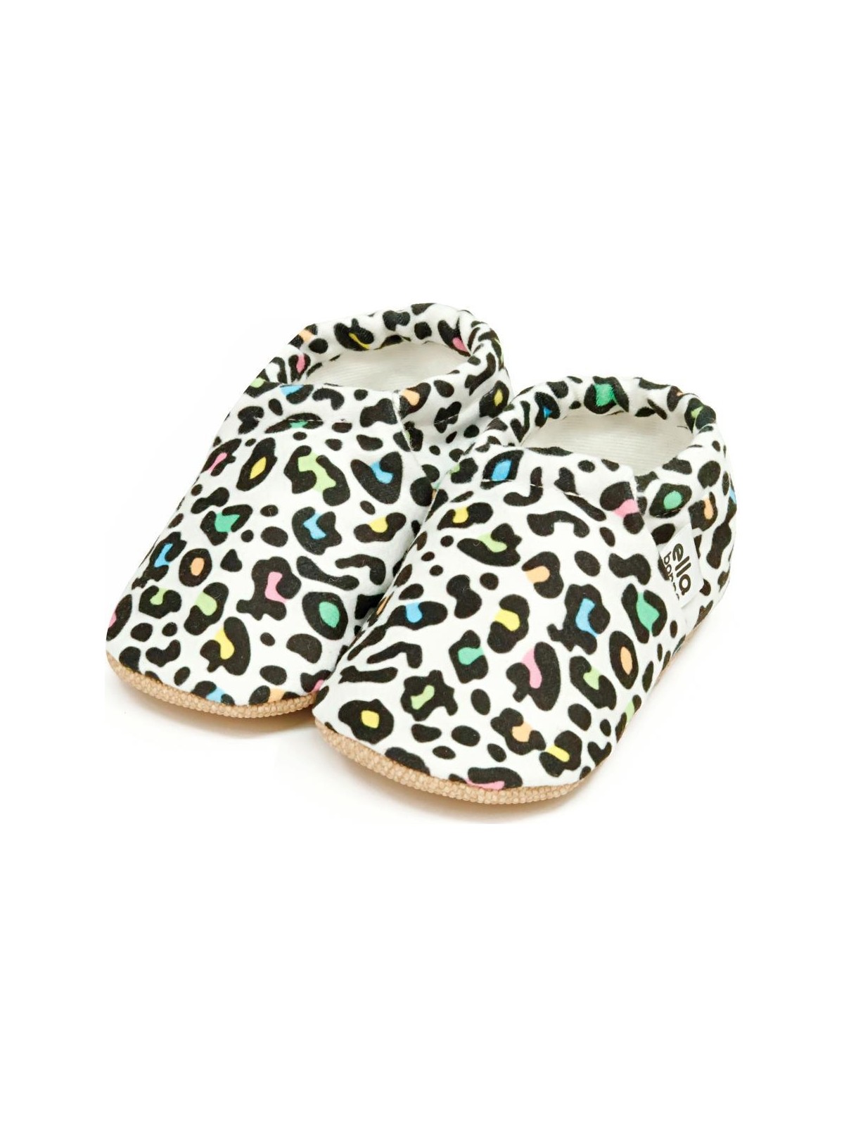 Ella Bonna Desenli Bebek Patiği, Kaydırmaz Taban, Ev Kreş Ayakkabısı Panduf, Renkli Leopar