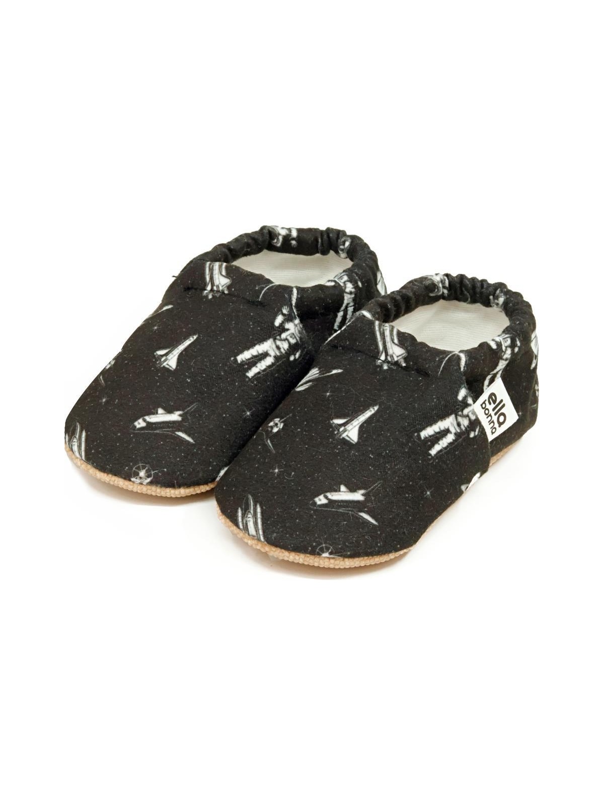 Ella Bonna Desenli Bebek Patiği, Kaydırmaz Taban, Ev Kreş Ayakkabısı Panduf, Astronot ve Uzay