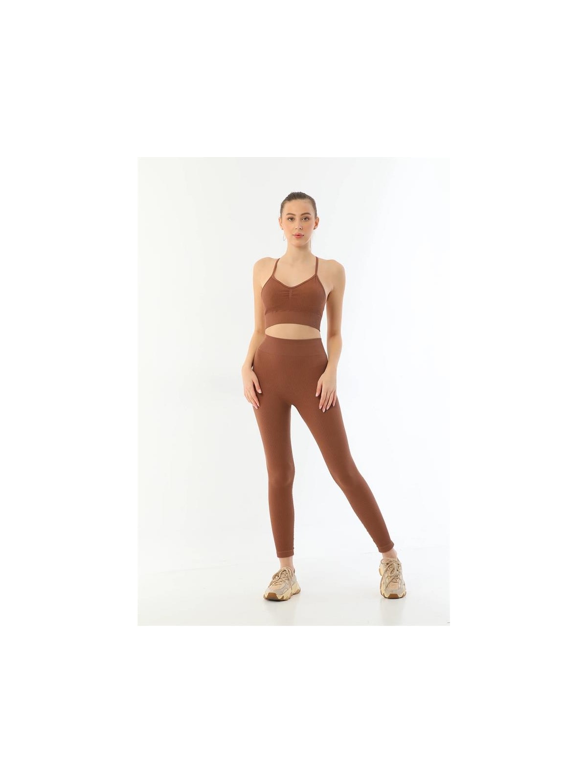 Emay Soft Seamless Ripli Tayt Yoga Takımı 3921 - Görsel 4