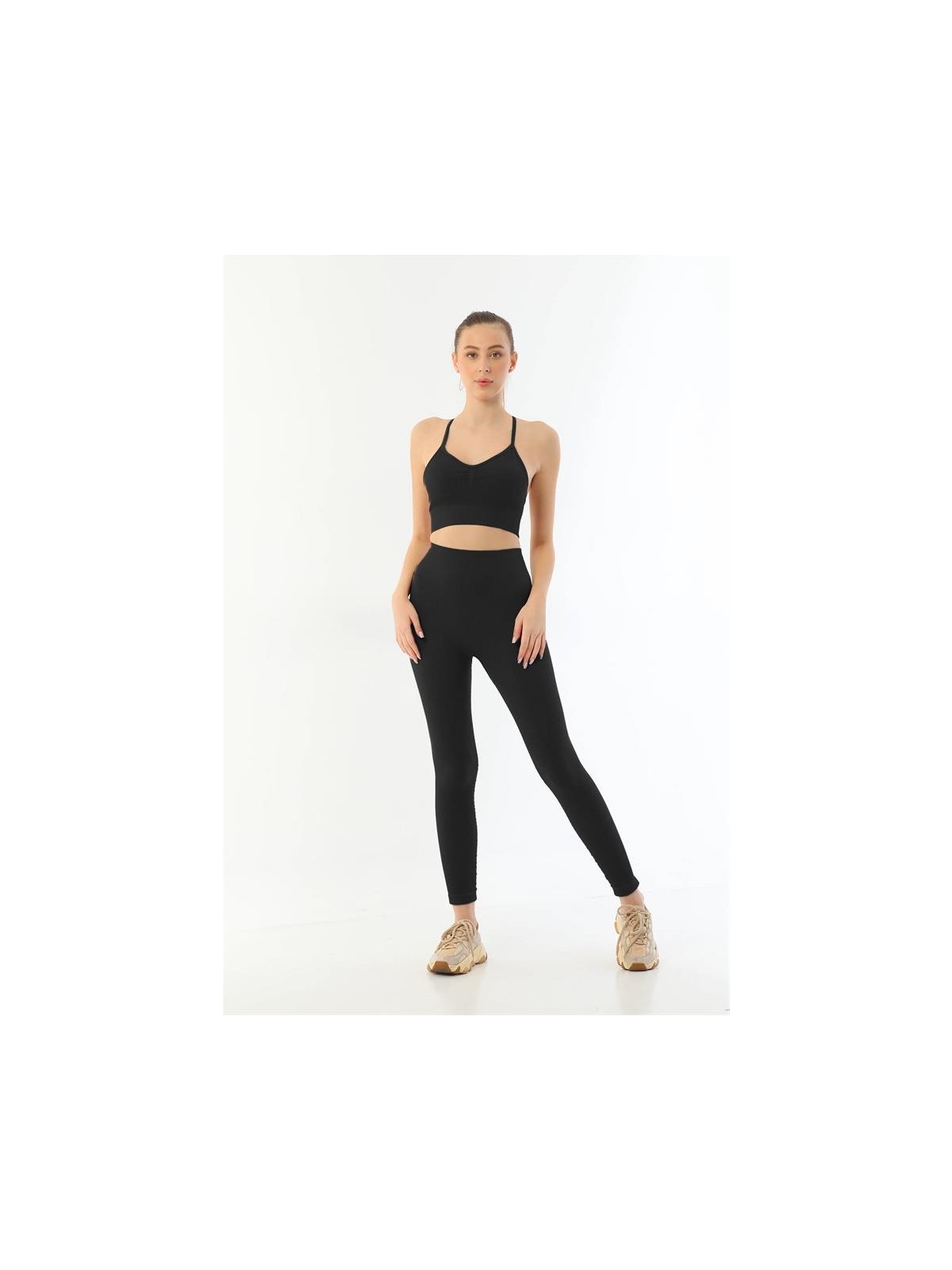 Emay Soft Seamless Ripli Tayt Yoga Takımı 3921 - Görsel 3