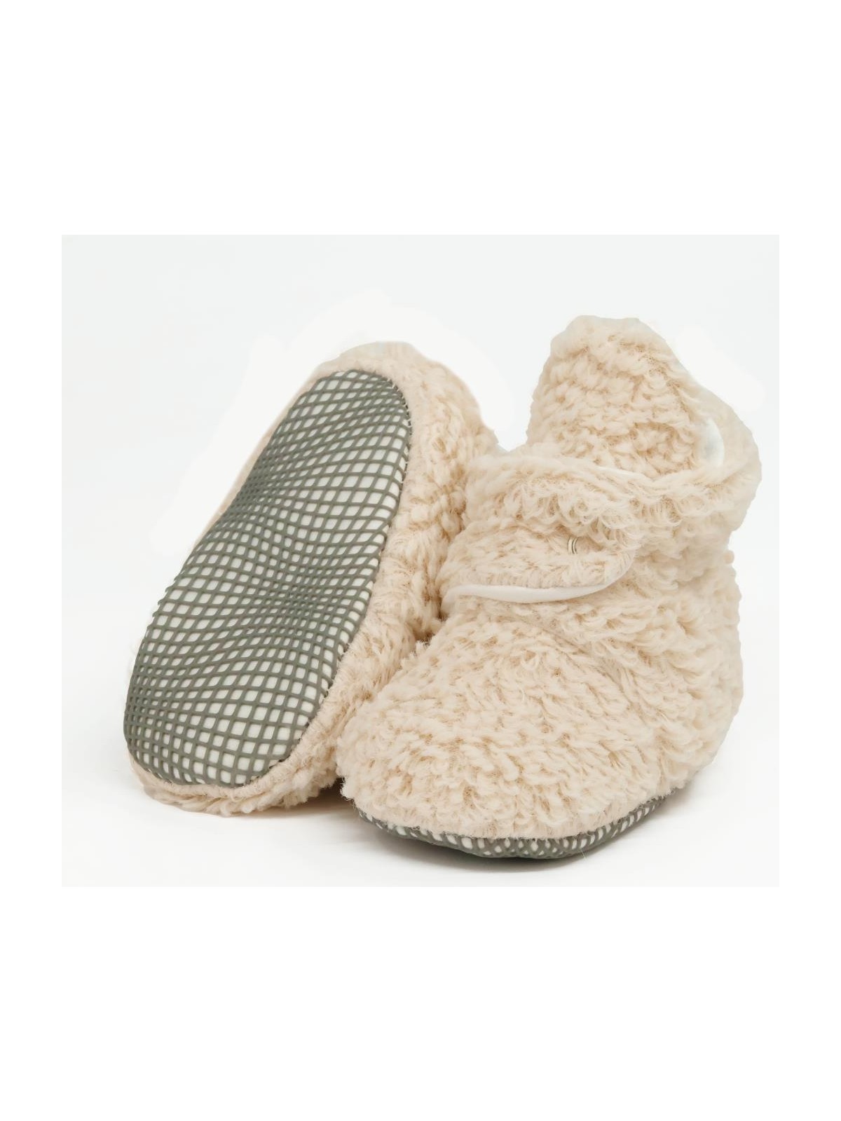 Ella Bonna Teddy Bebek Pandufu, Kaydırmaz Taban, Organik Pamuk Astar, Ev Kreş Ayakkabısı, Bej