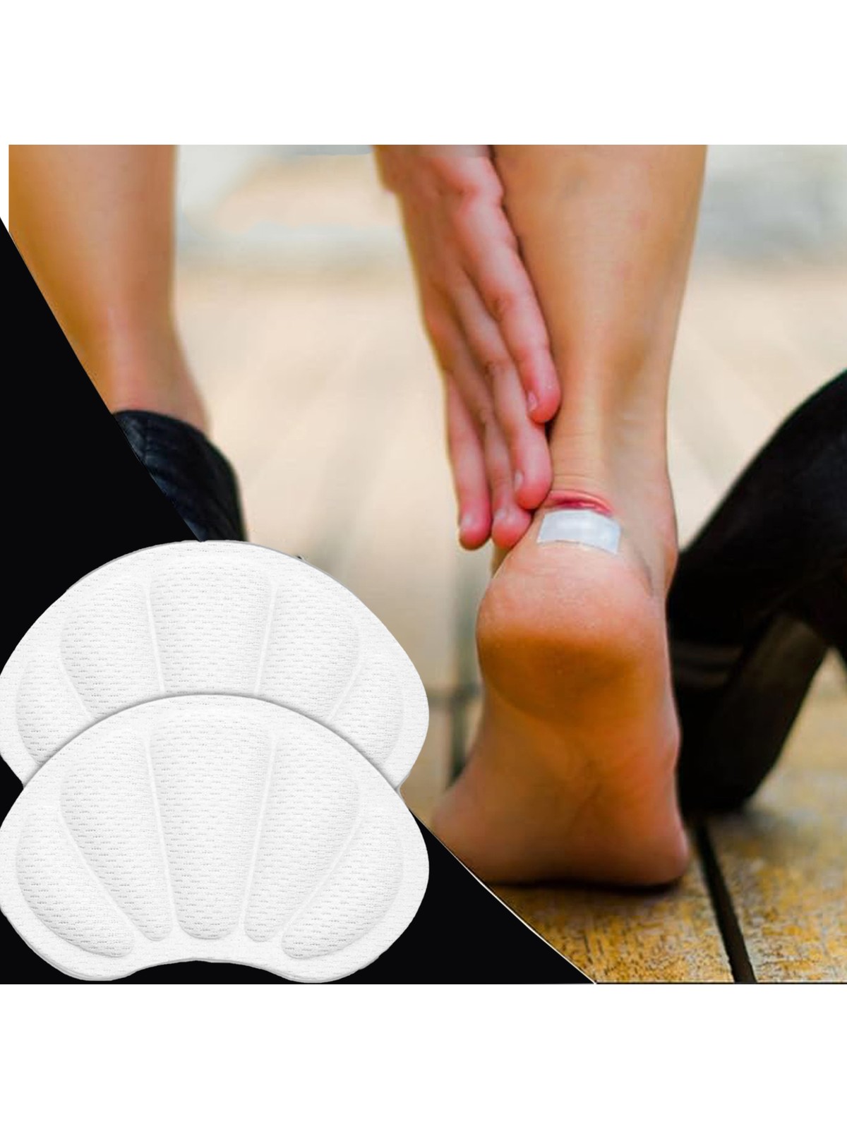 Airyfoot Topuk Koruma, Numara Küçültme ve Ayakkabı Vurma Önleyici Ped ( Siyah ) - Görsel 4