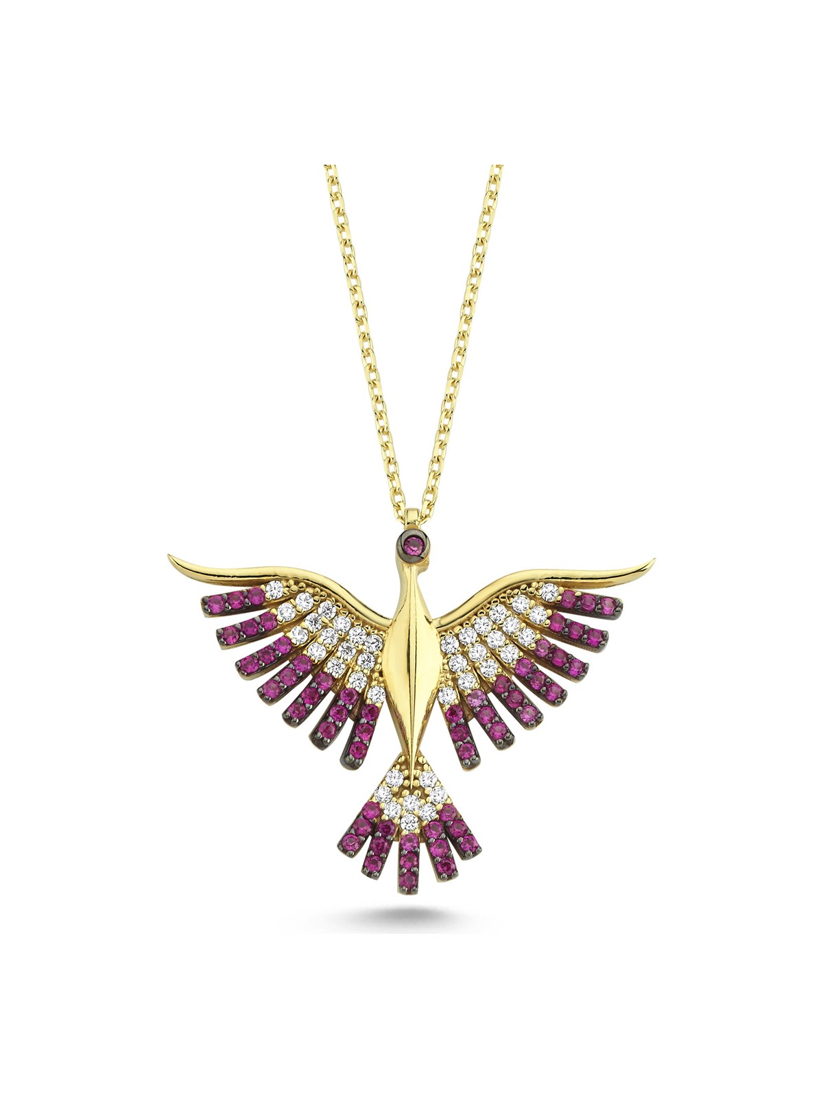 Kayra Mücevher Anka Kuşu Altın Kaplama Kolye