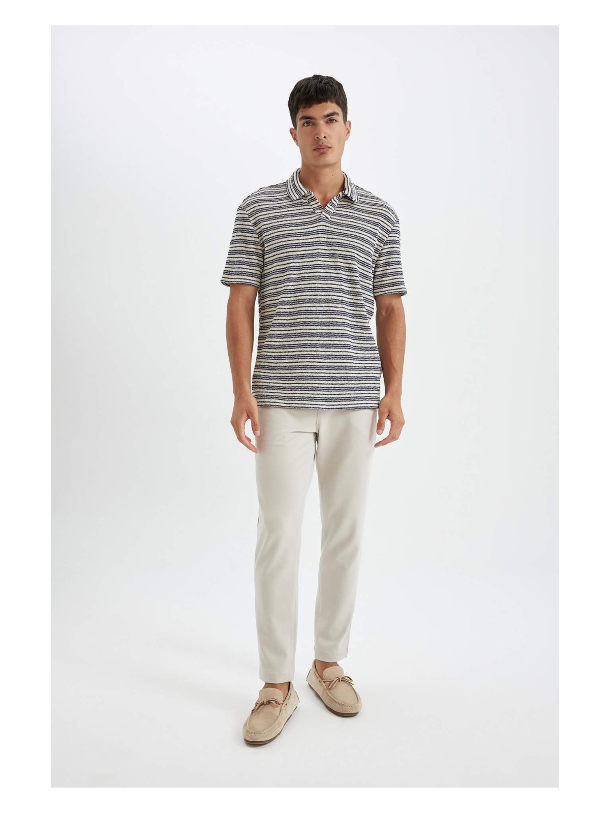 DeFacto Regular Fit Polo Yaka Triko Kısa Kollu Tişört D4818AX24SM - Görsel 2