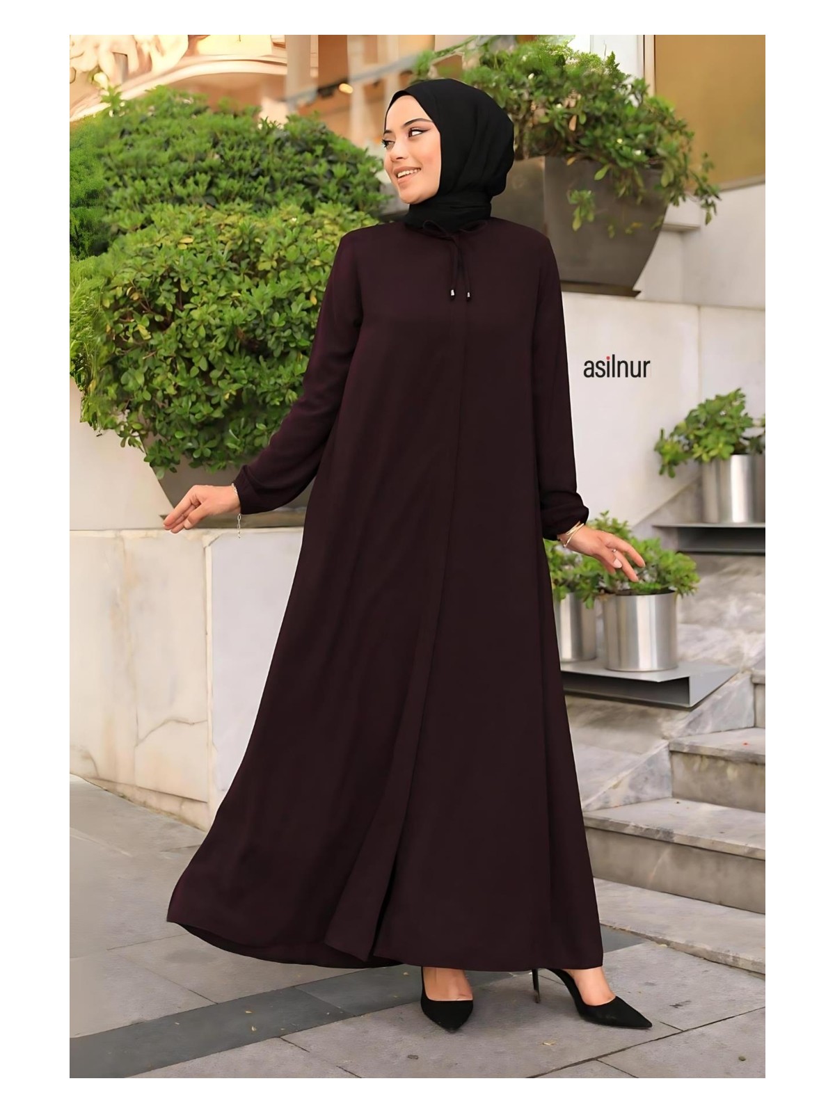 Asilnur Aslı Mevlana Ferace Siyah - Görsel 6