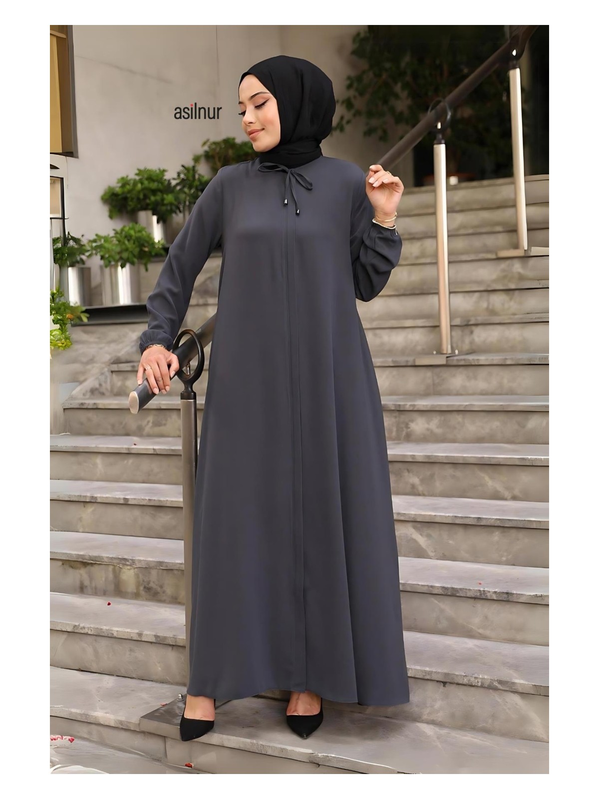 Asilnur Aslı Mevlana Ferace Siyah - Görsel 10