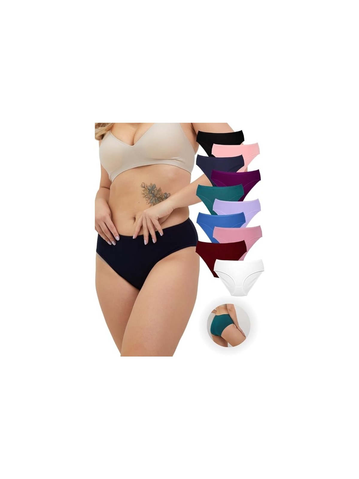 Alya Underwear Kadın Pamuklu Bato / Hipster Slip Külot - 10'lu Paket (MULTICOLOR-X26)