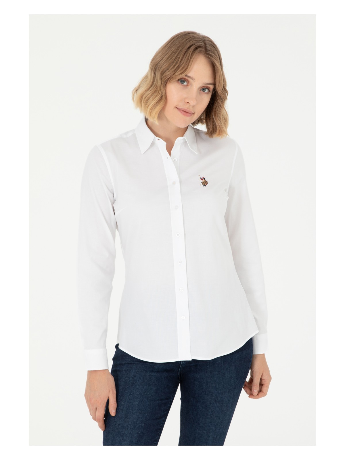 U.S. Polo Assn. Kadın Beyaz Gömlek Basic 50295710-VR013